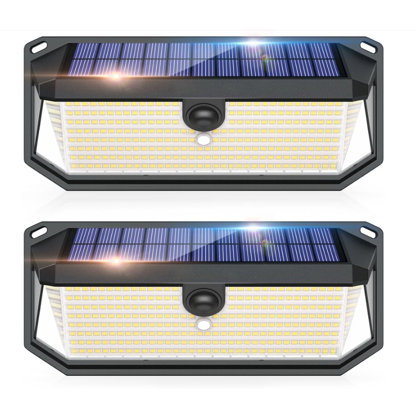 SyouHome Solar Motion Sensor Lights Outdoor, 4000LM 380 LED Solar Lights Outdoor, IP65 Waterproof 3 Modes 270° Wide Angle Solar Security Lights for Yard, Garage, Garden, Deck（2 Pack）
