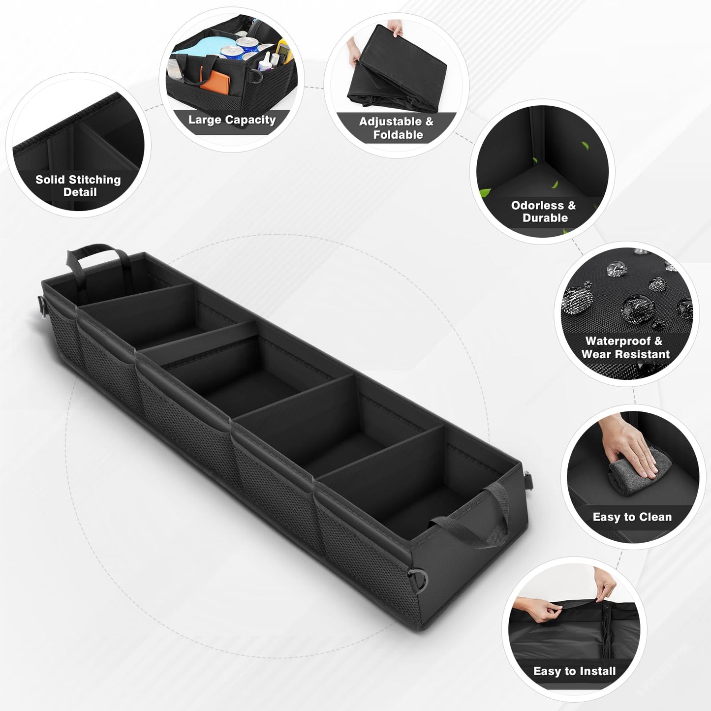 Cacartist Truck Under Seat Storage Custom Fit for Ford F150 SuperCrew Cab 2015-2025 & F250 F350 F450 F550 Crew Cab 2017-2025 Under Bench Storage Accessories Organizer Underseat Storage Bag