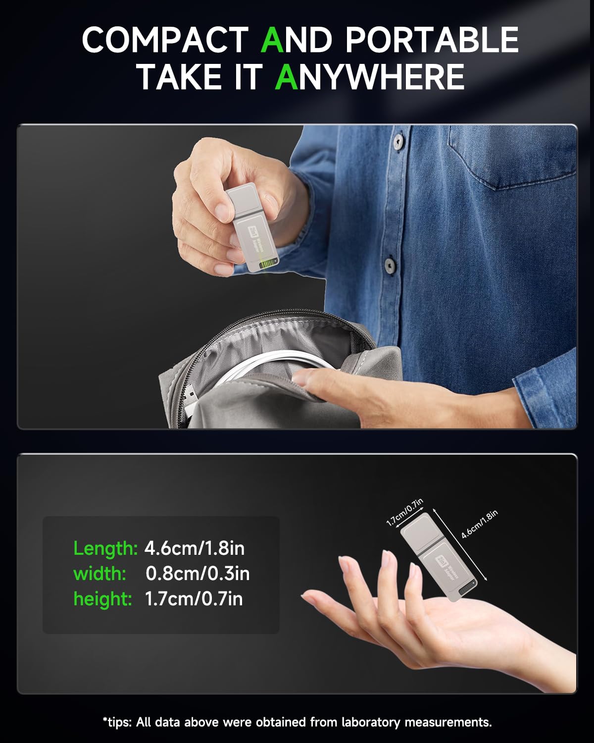 2-in-1 Wireless CarPlay & Android Auto Adapter, Plug & Play Dongle with 5GHz WiFi & Bluetooth, Auto-Connect, Fast & Stable, USB-A/C, Compatible with Most Cars 2017+