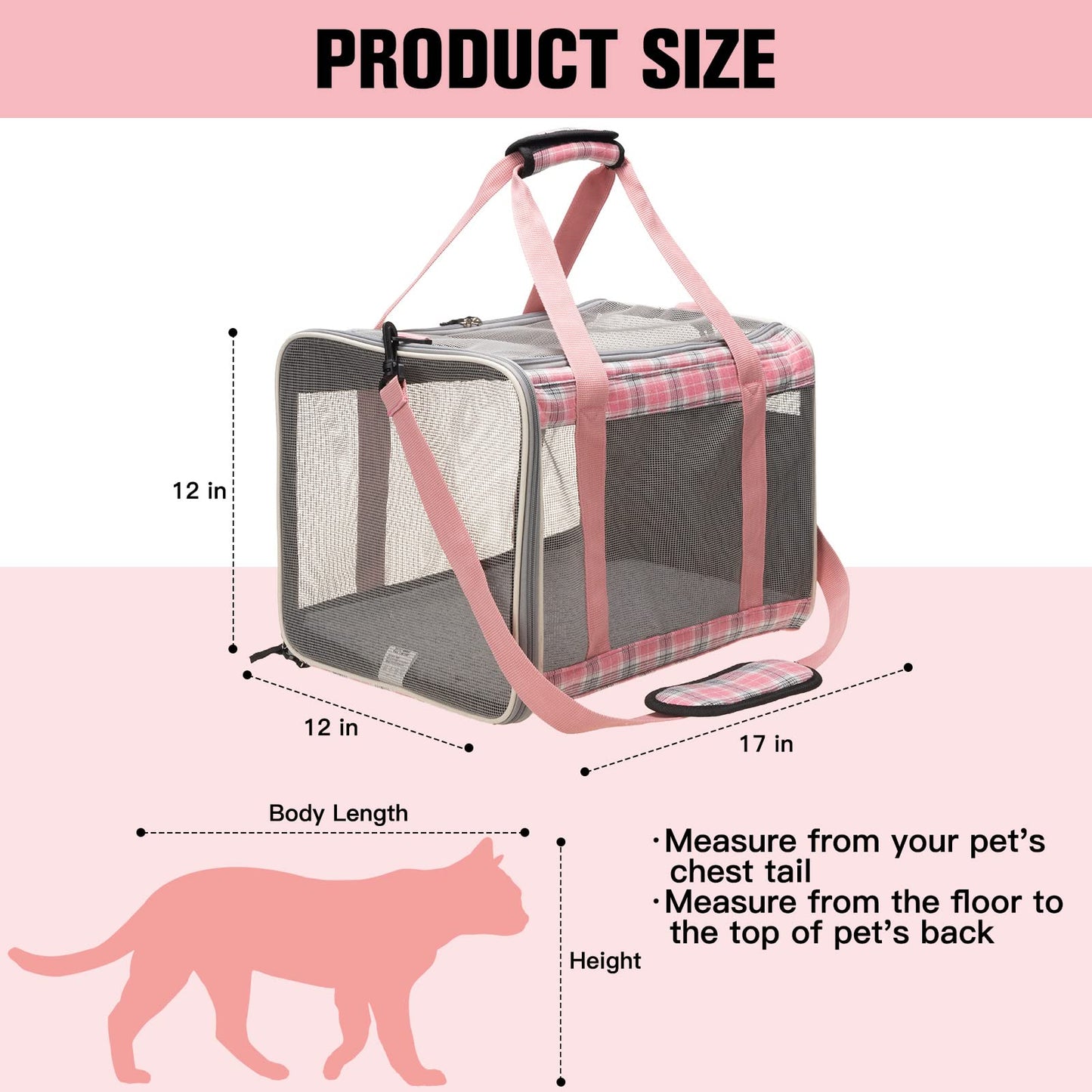EXPAWLORER Large Cat Carrier for 2 Cats, Soft-Sided Pet Carrier for Cat,Top Load Cat Carriers for Medium Cats Under 25, Airline Approved Pet Travel Bag Fit 2 Kitties Small Dogs