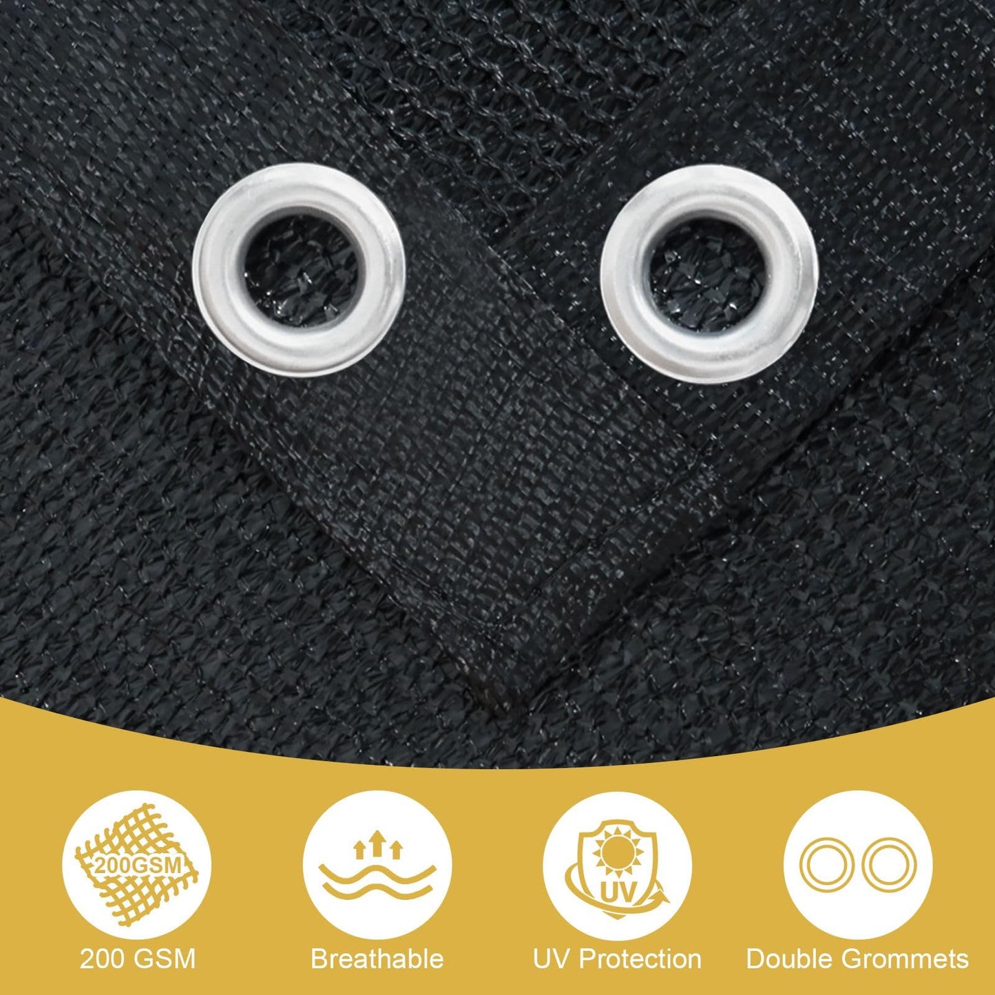 Shade&Beyond 90% Sun Shade Cloth with Grommets, 8X12 FT Pergola Shade Cover Canopy, Mesh Tarp Sun Screens for Patio, Outdoor, Garden, Backyard, Black