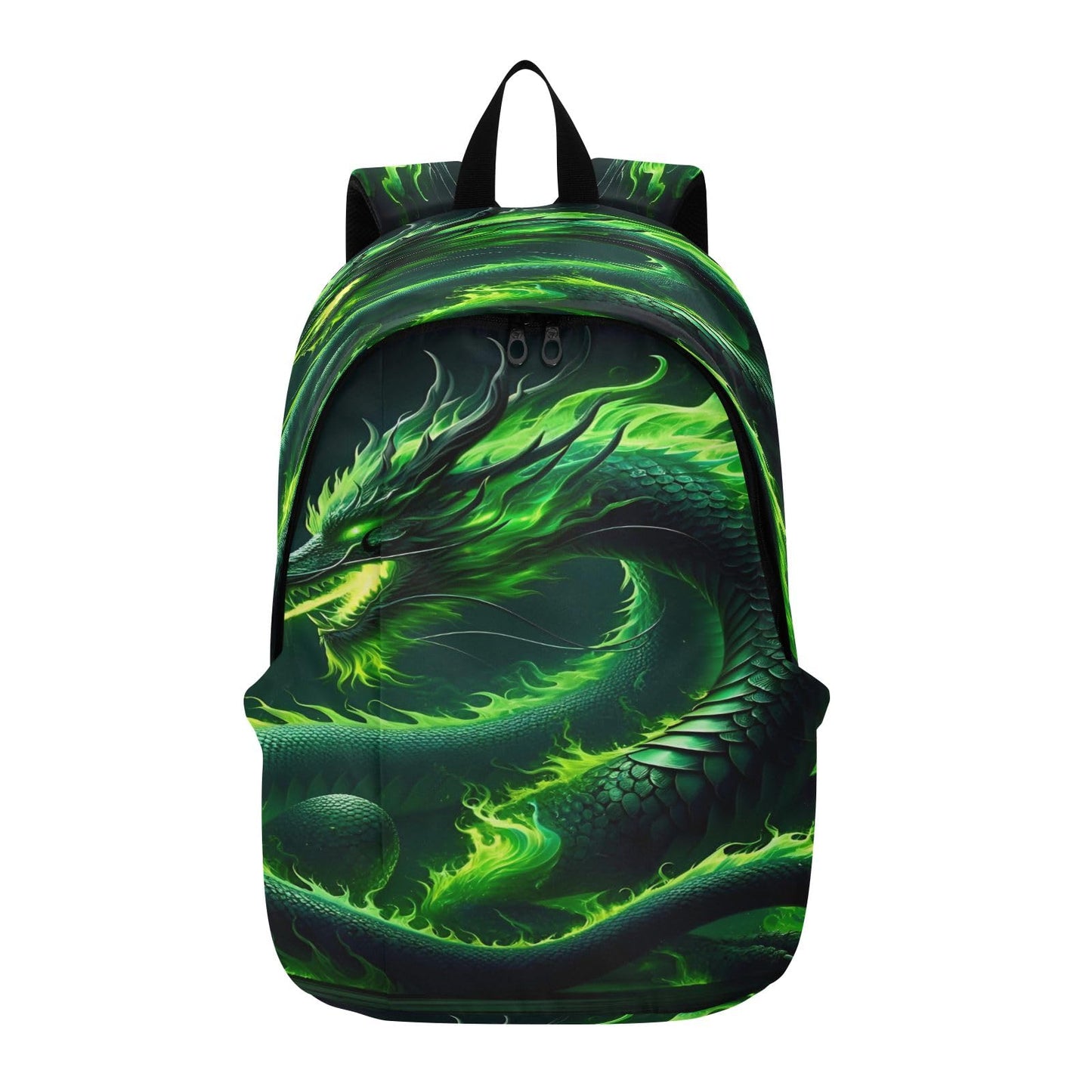 Green Fire Dragon Travel Backpack for Women Men Laptop Backpack College Bookbag Large Capacity Computer Backpacks for Work Travel, Green Fire Dragon, One Size
