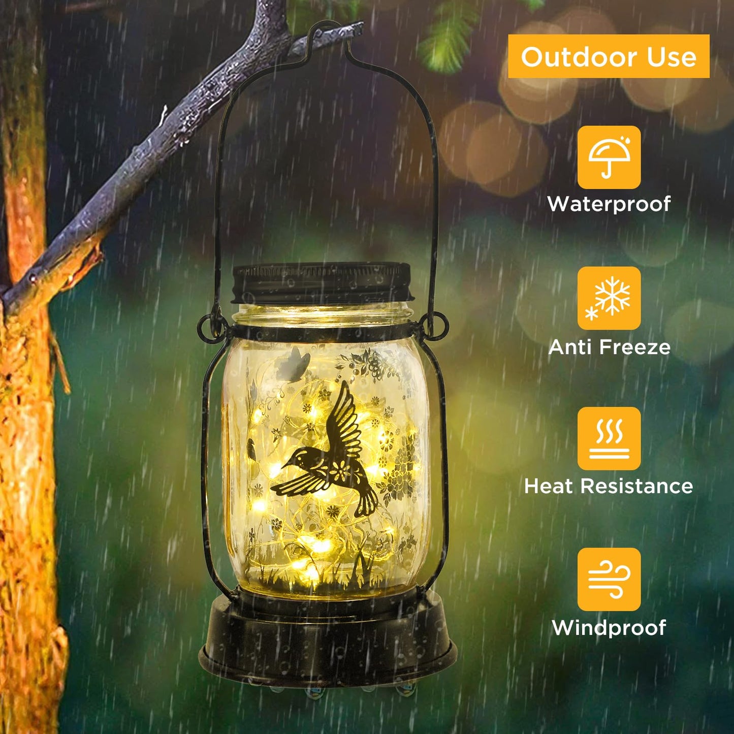 Mom Gifts for Mothers Day Hummingbird Solar Lantern Birthday Gifts for Women, Men, Mom, Christmas Decorations Mothers Day Gifts, Solar Lights Outdoor Christmas Decor Hanging Garden Decor Waterproof