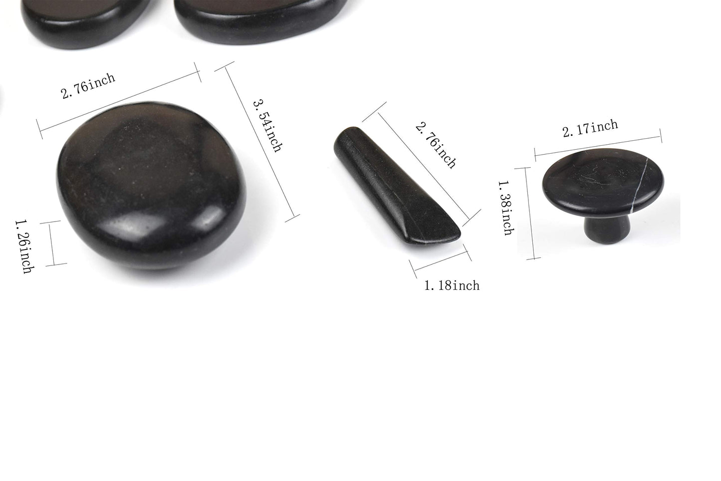 QYLHH 18 Hot Massage Stones Set Natural Basalt Warm Rocks Kit for Home Spa Massager