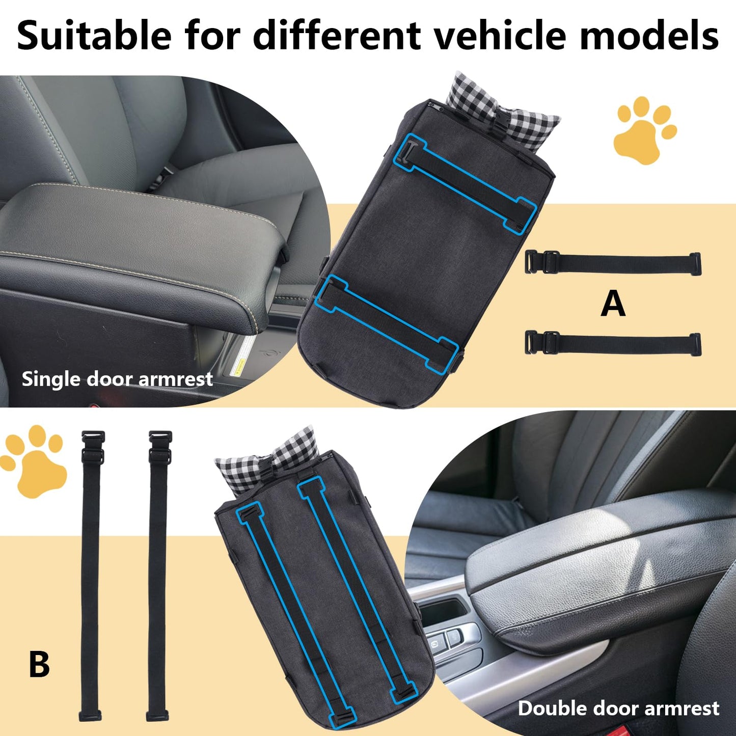 Console Small Dog Car Seat, Metal Frame Support Pet Car Seat, Soft Padded Upgraded Pet Portable Safety Booster Seat with Removable Headrest, Small Dog Car Console Safety Seat (Dark Gray)