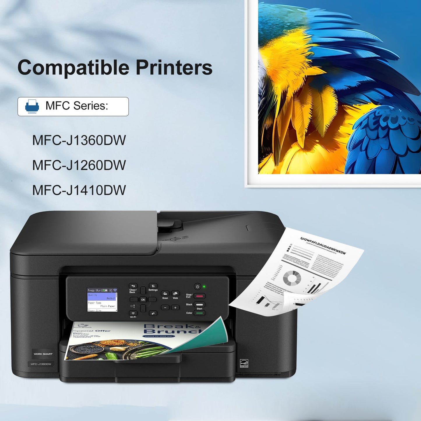 LC501 Ink Cartridges Compatible for Brother LC501 Ink Cartridges Replacement LC501XL LC501 XL Printer Ink Work with Brother Work Smart 1360 MFC-J1360DW MFC-J1410DW MFC-J1260W Printer (4 Pack)