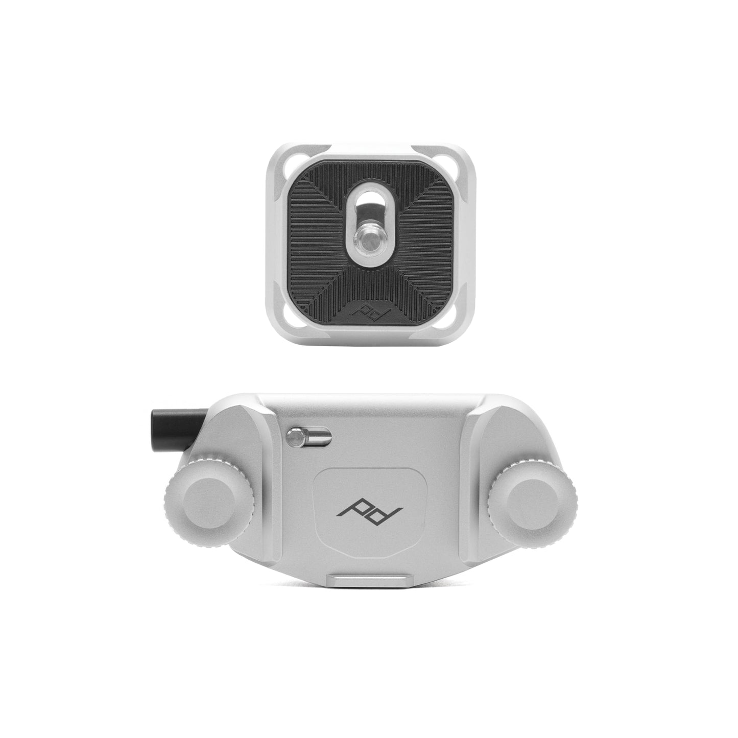 Peak Design Capture Camera Clip V3, Silver with Plate, Holds DSLR, Compact and Point and Shoot Bodies, Secure, Stable and Accessible, Attaches to Straps and Belts, Quick Release, 200 lb Capacity