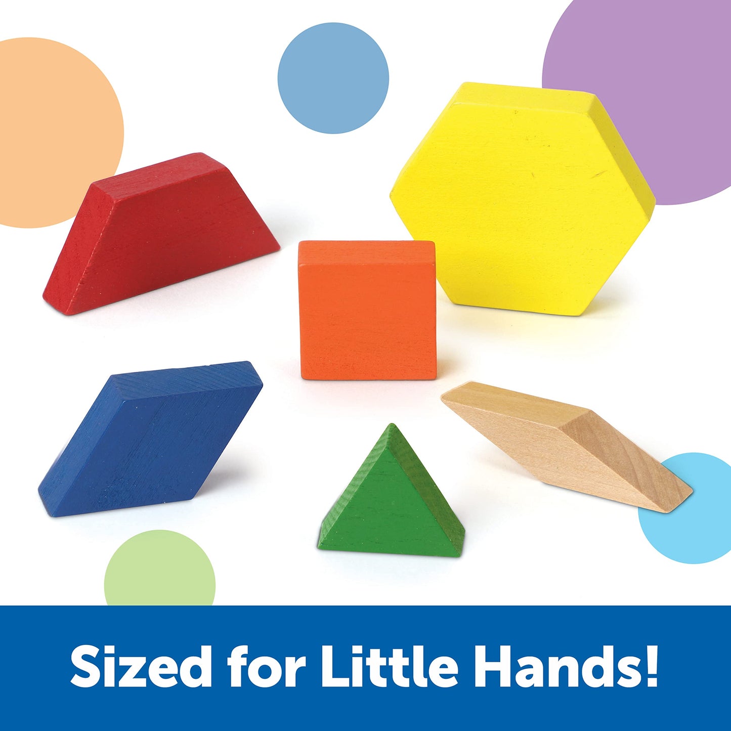 Learning Resources LER0334 Wooden Pattern Blocks, Early Math Concepts, Set of 250, Ages 3+