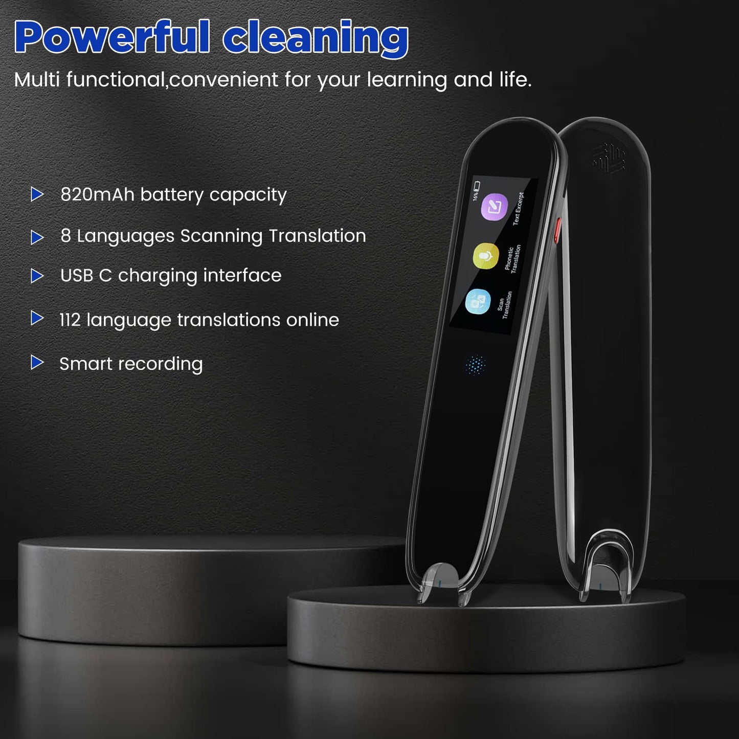 Scan Translator Pen, 112 Language Translator Pen,Reading Pen for Dyslexia, Text Extract Scanner, OCR Scanning Device, Instant Voice Translator for Study, Travel, Business
