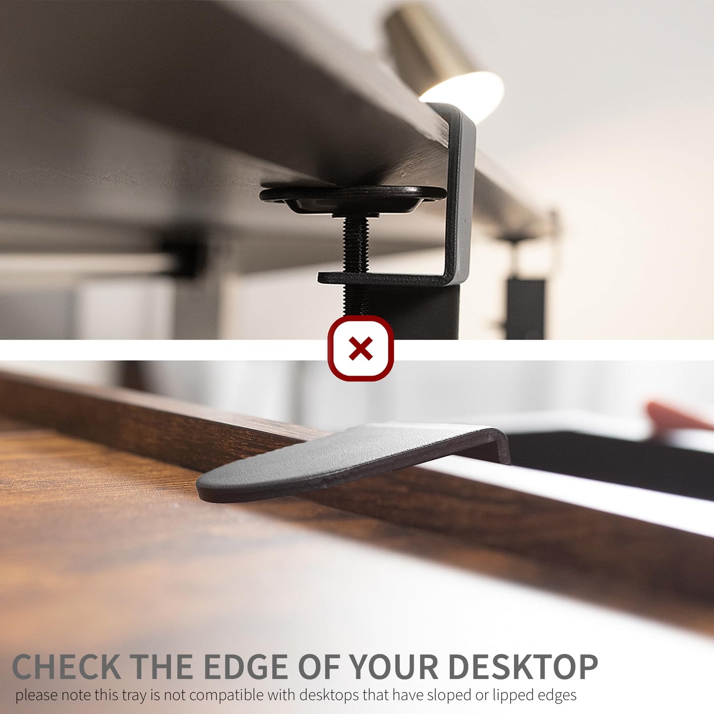 VIVO Clamp-on Computer Keyboard & Mouse Under Desk Slider Tray for Corner Desks