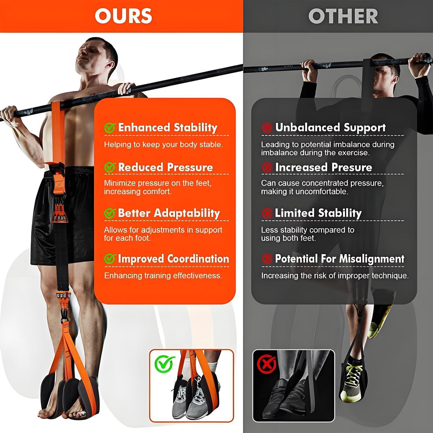 Pull Up Assistance Bands, 300lbs Heavy Duty Resistance Bands for Pull Up, 4 Bands Adjustable Workout Band for Women Men (Orange)