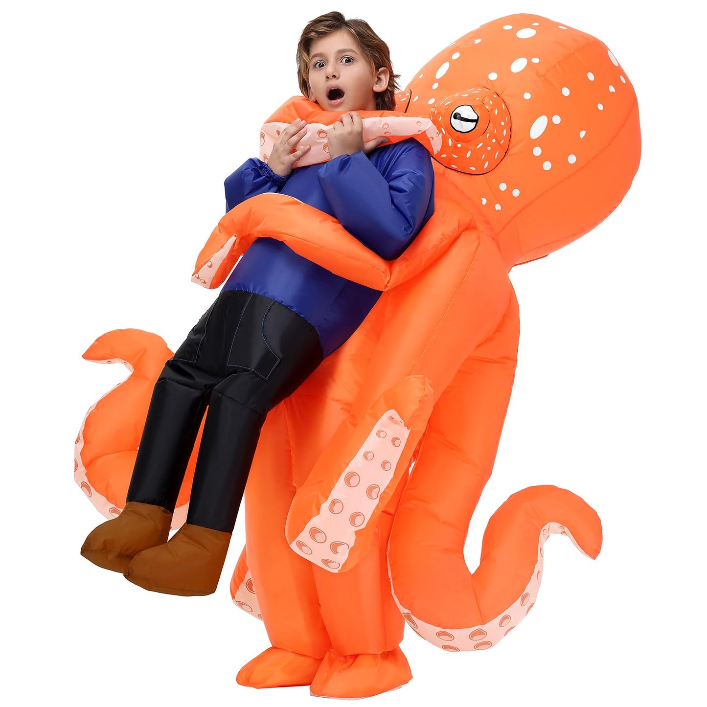 Inflatable Costume Octopus for Kids,Halloween Blow Up Octopus Costume,Funny Animal Inflatable Costume for Boys Girls Cosplay