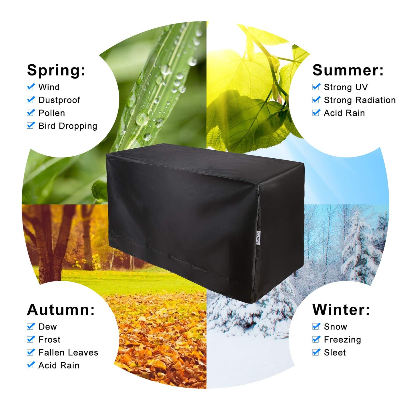 Patio Furniture Cover, Waterproof Outdoor Garden Table Cover Heavy Duty 210D Anti-UV Furniture Set Protective Cover Patio Table and Chair Cover (95" L x 63" W x 39" H)