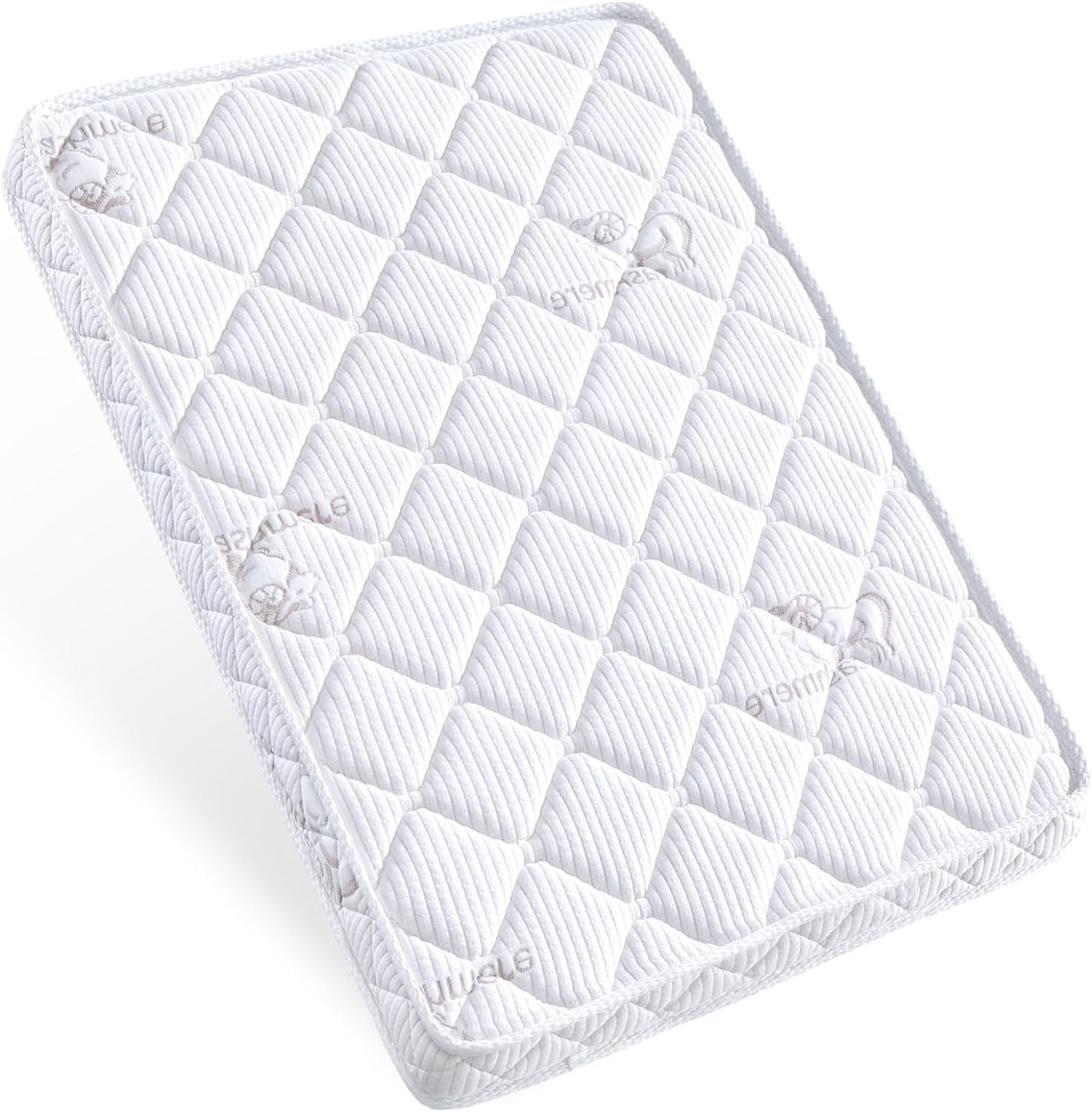 Premium Pack and Play Mattress Topper-38" x 26" x 1.5", Breathable, Soft, Safety-Reinforced Play Yard Mattress for Babies and Toddlers, Fits Pack N Play Playpens, White