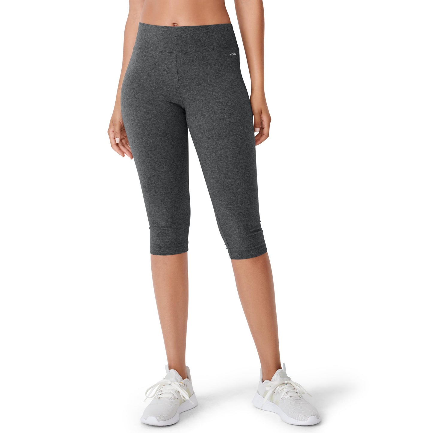 Jockey Women's Activewear Cotton Stretch Judo Legging, Charcoal Grey Heather, L