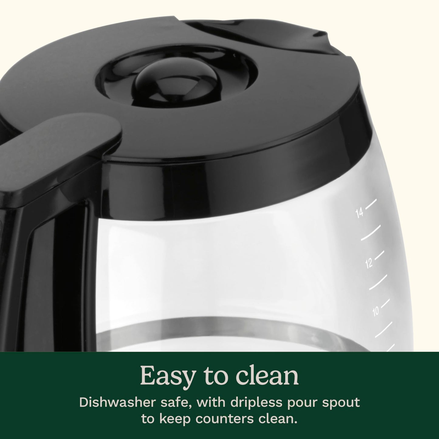 Cuisinart 14-Cup Replacement Glass Carafe, Black (DCC-2200RC)