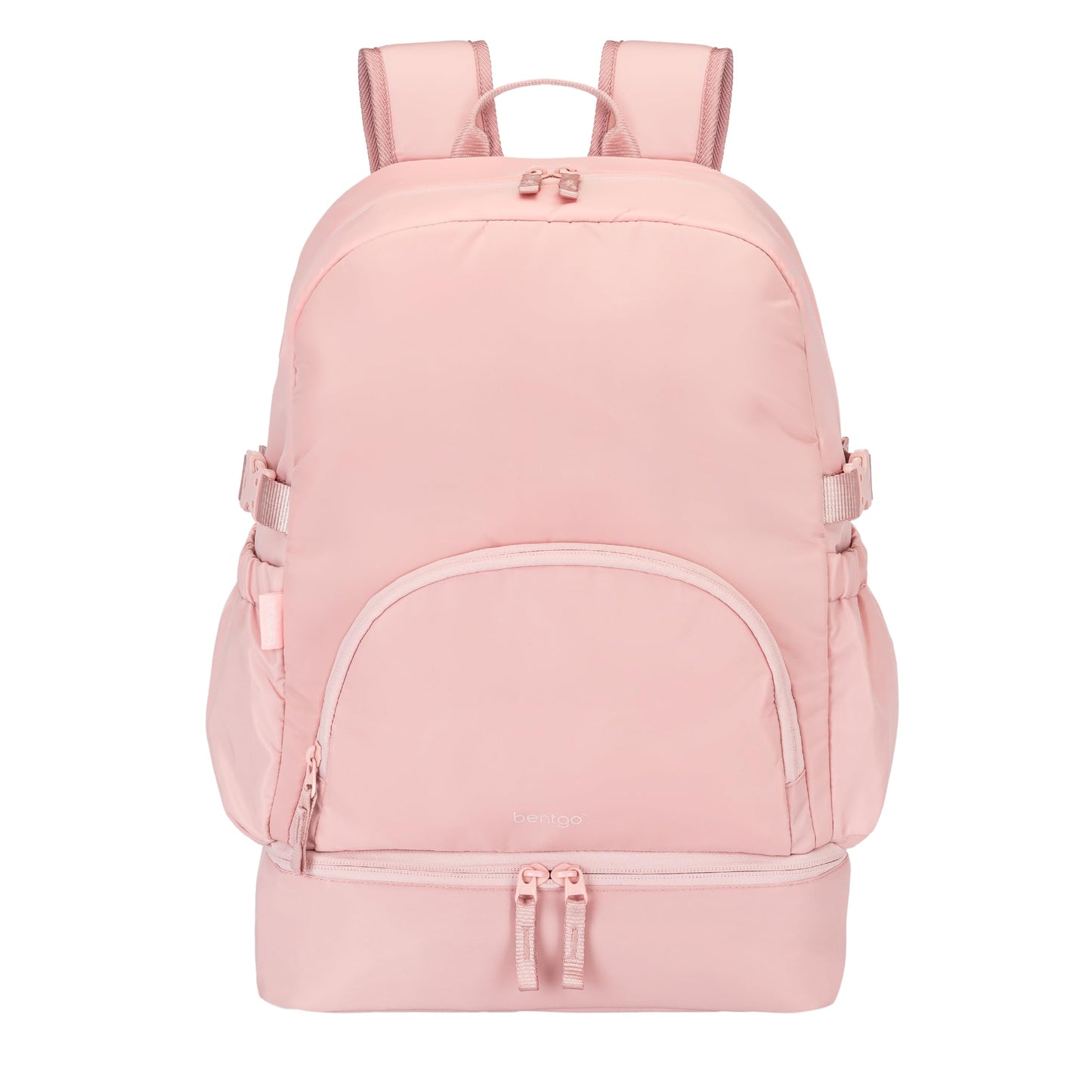Bentgo® 2-in-1 Adult Backpack & Insulated Lunch Bag – Lightweight, Water-Resistant Travel Backpack with 9 Compartments, Laptop Sleeve & Trolley Sleeve for Work & Everyday Use (Soft Blush)