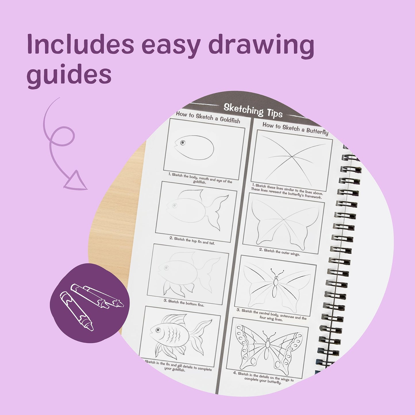 Melissa & Doug Mini-Sketch Spiral-Bound Pad (6 x 9 inches) - 4-PackSketch Book for Kids, Kids Drawing Paper, Drawing and Coloring Pads