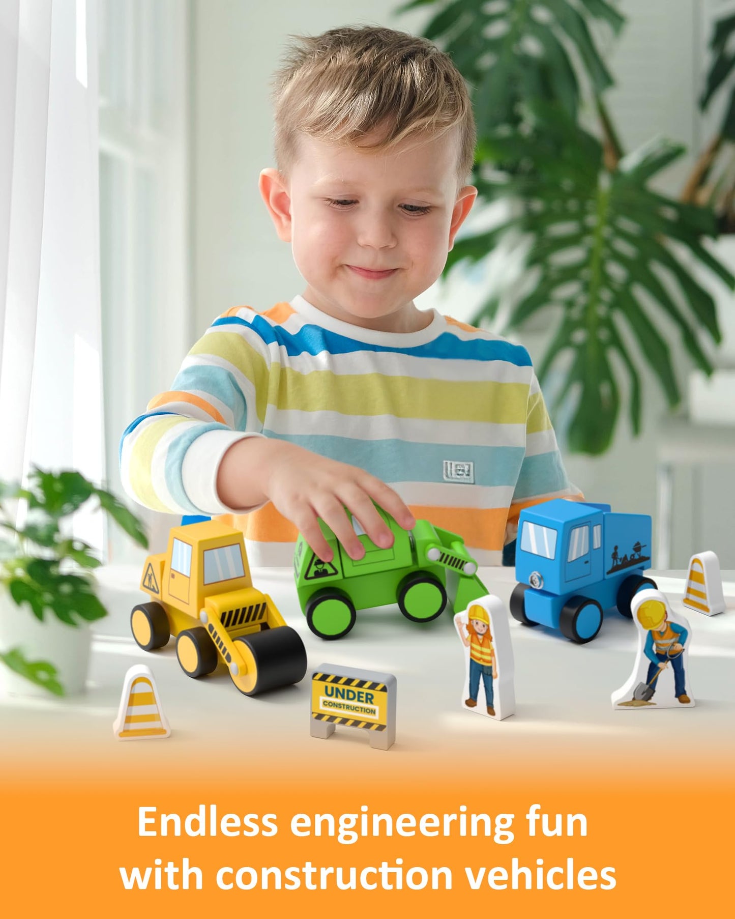 Coogam Take Apart Construction Truck Toys for Toddlers, Snap Together Engineering Car Building Block Set, STEM Fine Motor Skill Educational Montessori Toy Gift for Kids Ages 3-8