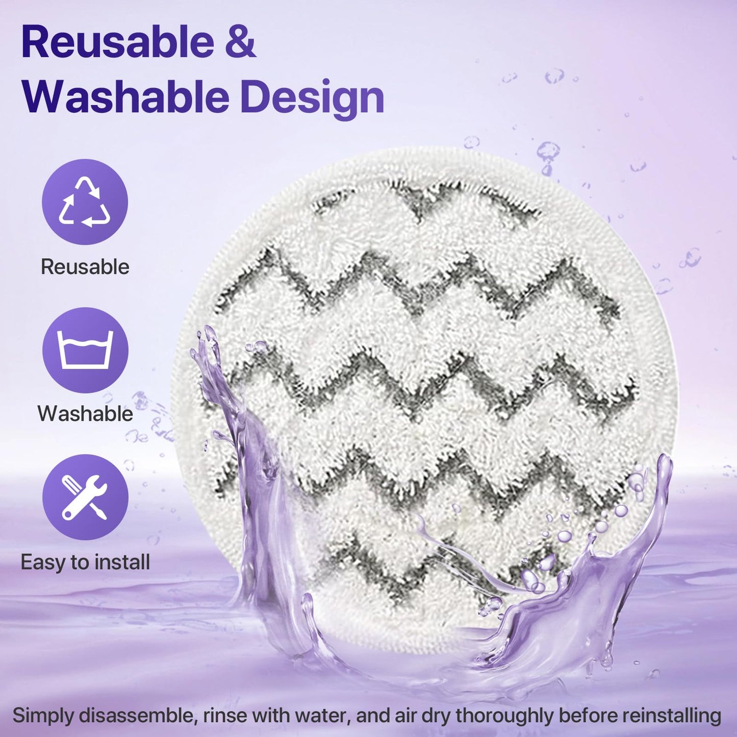 12 Pack S8001 S8201 S8000 S7001 Steam and Scrub Mop Pads for Shark S8001 S8201 S8000 S7001 S7201 S7005 S7000AMZ S7000 S7001TGT S7020 Steam & Scrub Steam Mop for Model XKITP7000