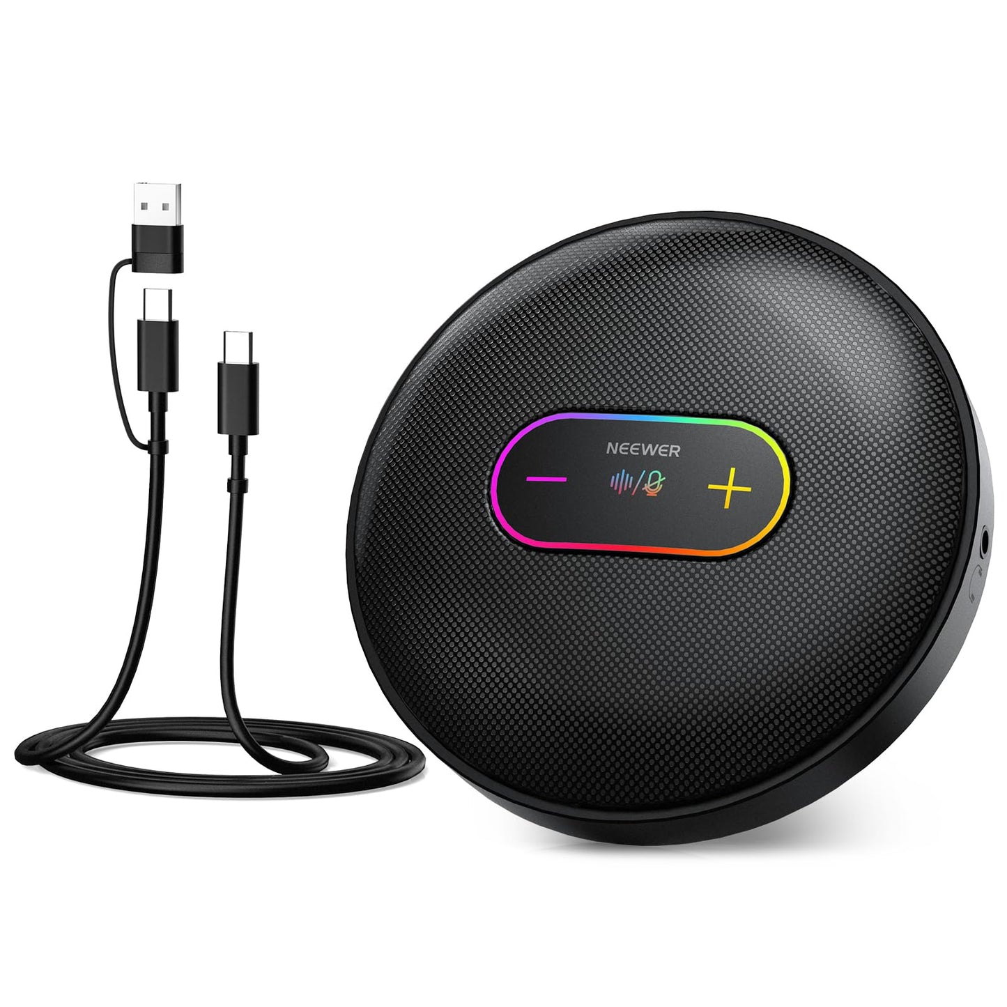 NEEWER UM04 USB Microphone, AI Cancelling Desktop Omnidirectional Condenser Mic with 48KHz/24Bit Mute for Online Meeting Recording Skype Teaching Windows Computer Laptop PC Mac Phone (Not Speaker)