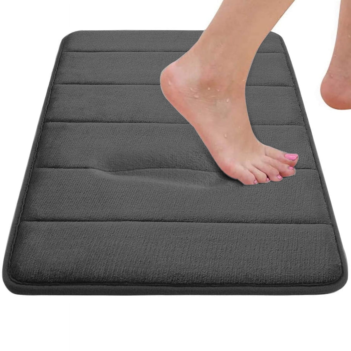 Bathroom Rugs Set 2 Piece Memory Foam Bath Rugs Non-Slip Bath Mat,Washable Room Mats,Absorbent Shaggy Rugs Super Soft Kitchen Mats, Batroom Carpets for Bathroom,Tub,Shower Home Decor
