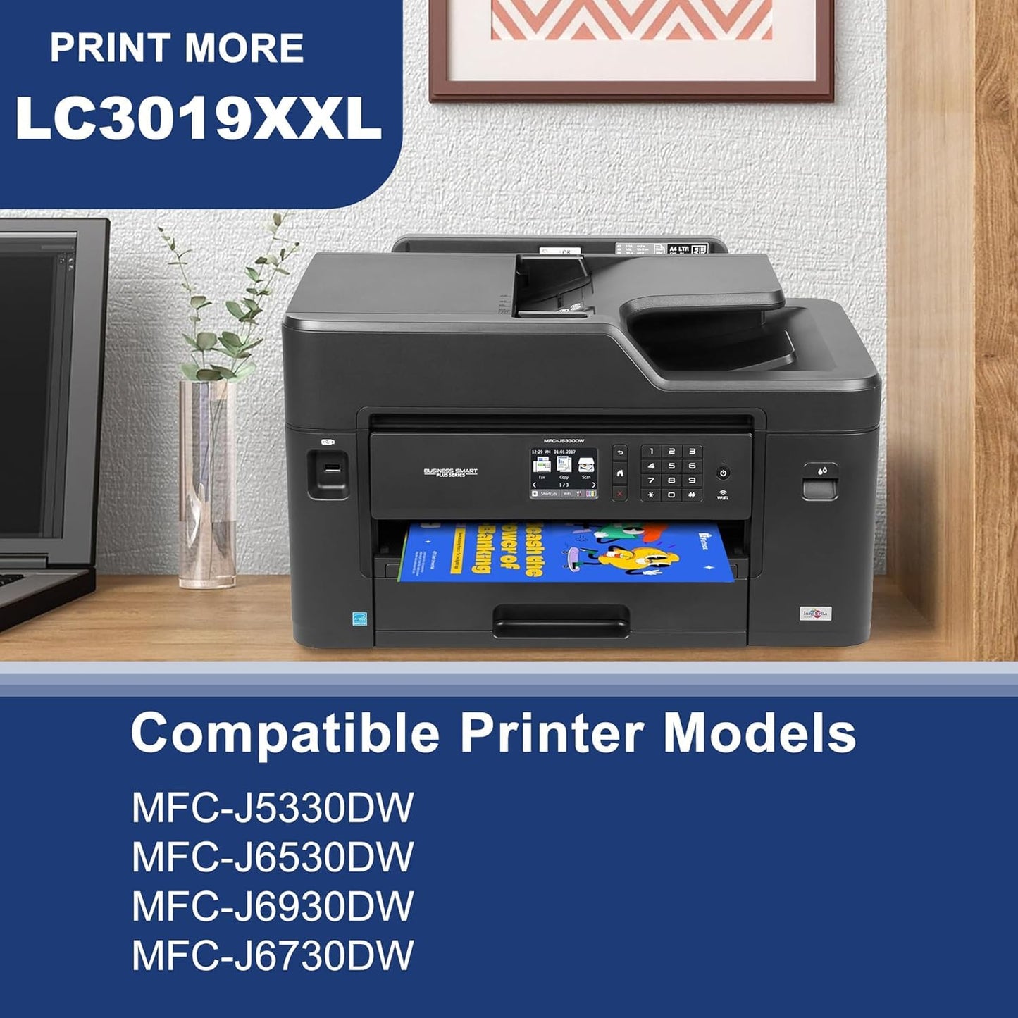 LC3019 High Yield Ink Cartridge 5 Pack Replacement for Brother LC3019XXL LC3019 Use with MFC-J5330DW, MFC-J6530DW, MFC-J6930DW, MFC-J6730DW (2 Black, Cyan, Magenta, Yellow)