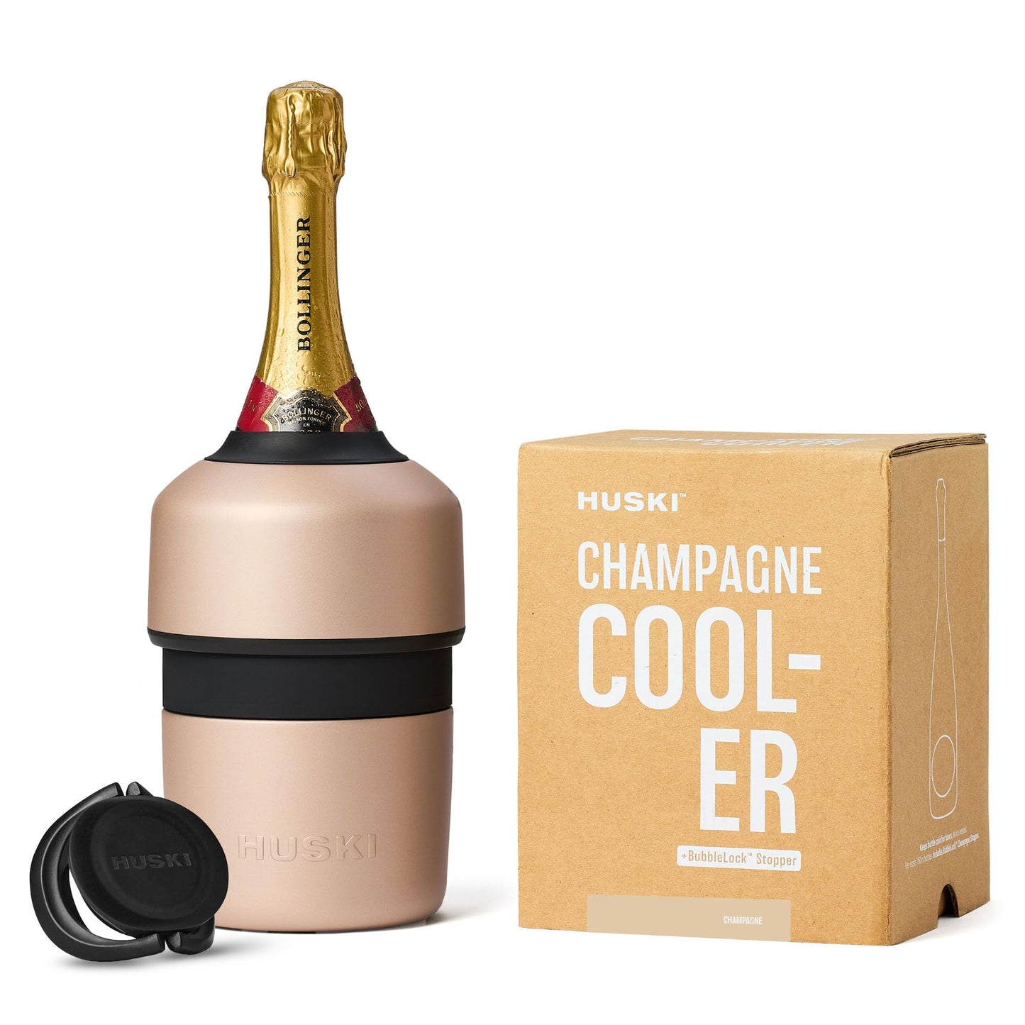 Huski Champagne Chiller | New | Award-Winning Iceless Design with Detachable Bottle Stopper | Keeps Wine Cold up to 6 Hours | Fits Most 750ml Champagne & Prosecco Bottles (Champagn)