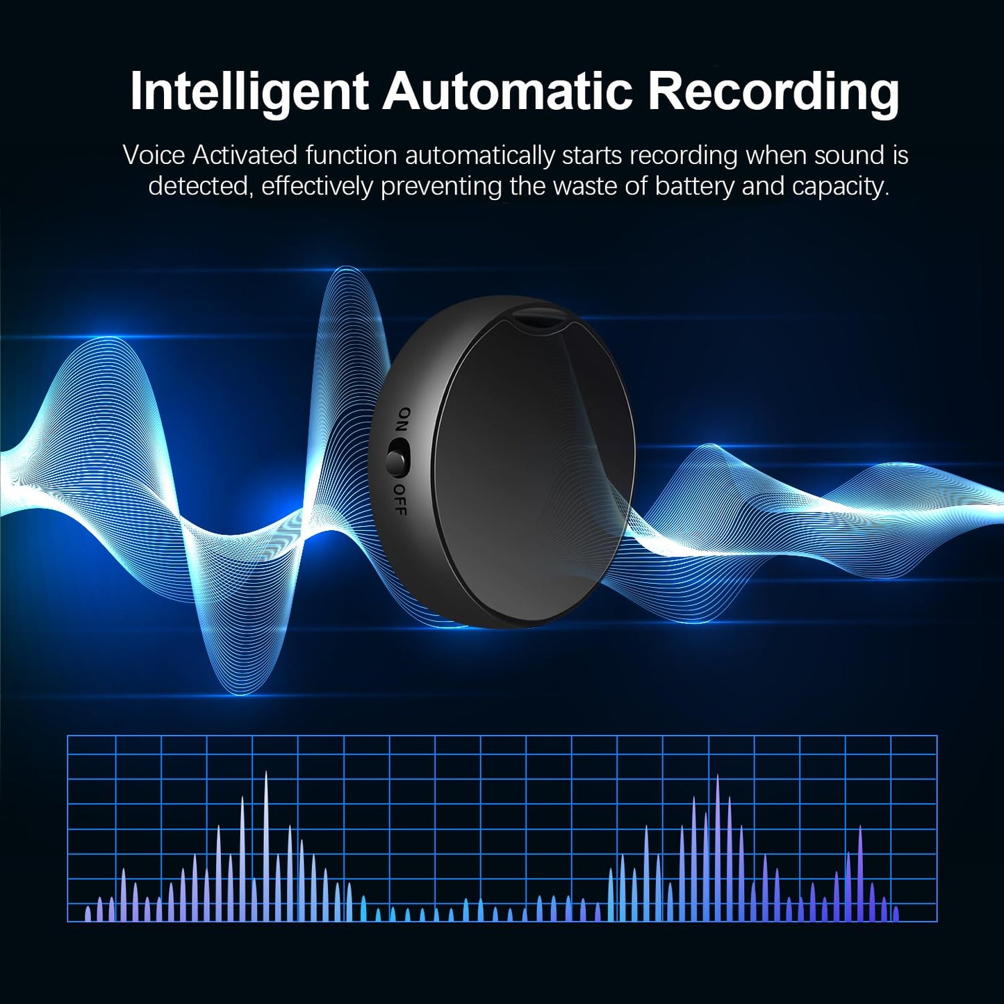 64GB Digital Voice Recorder, 1200H Capacity, Triple Noise Reduction, One-Touch Recording, Auto-Save Battery, OTG for Android/PC for Meetings Interviews