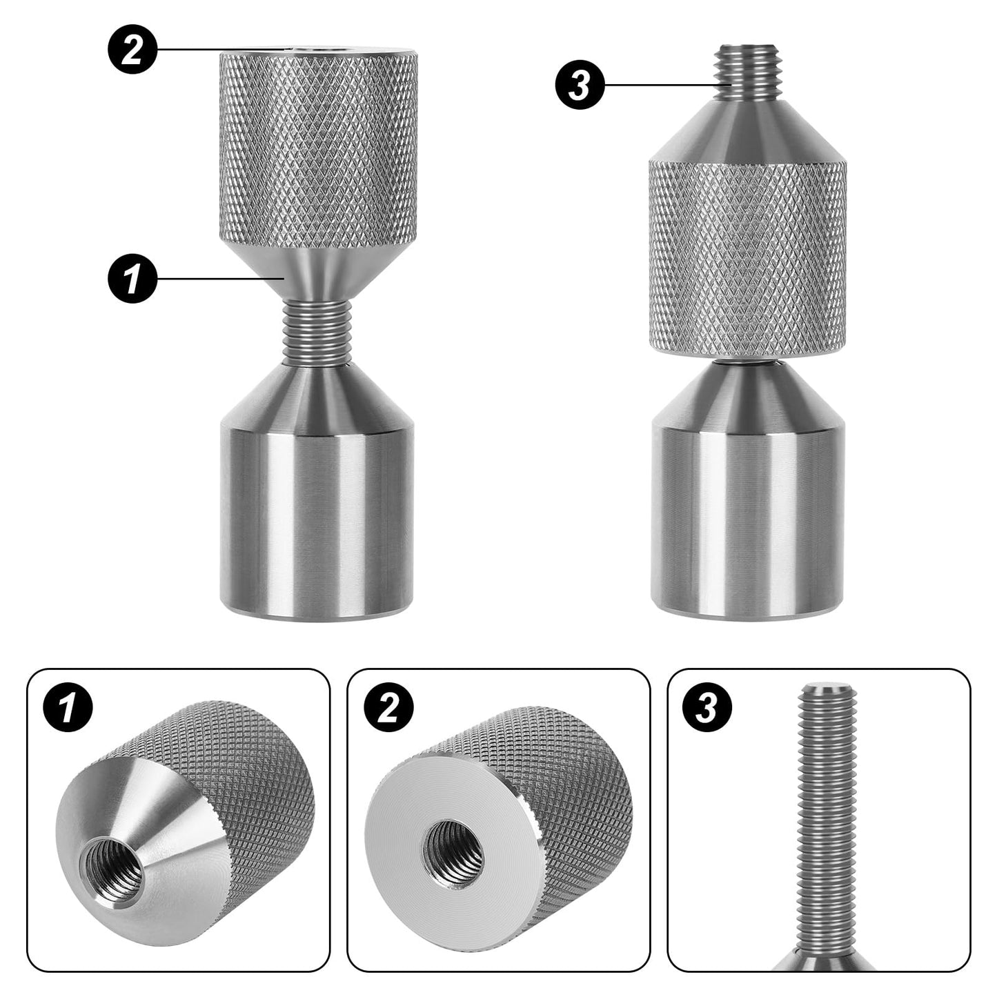XIIW 4 Pcs Flange Two Hole Pin, Stainless Steel 1-1/8'' & 1-5/8” Two Hole Alignment Pins