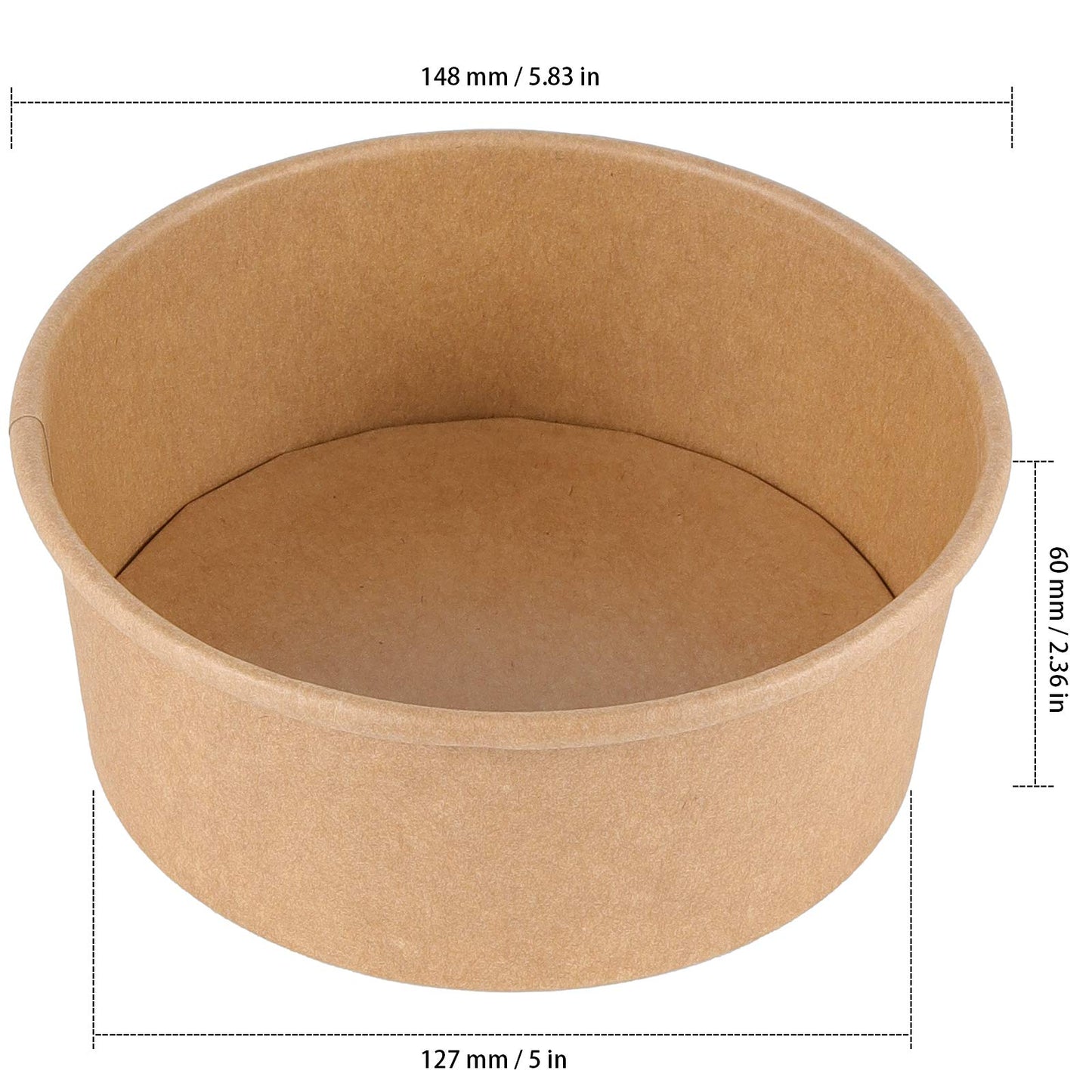 ZEONHAK 90 Pack Kraft Paper Bowls, 25 oz Disposable Paper Soup Bowls(No Lids), to Go Food Container for Cold or Hot Food, Soup, Ice Cream, Dessert