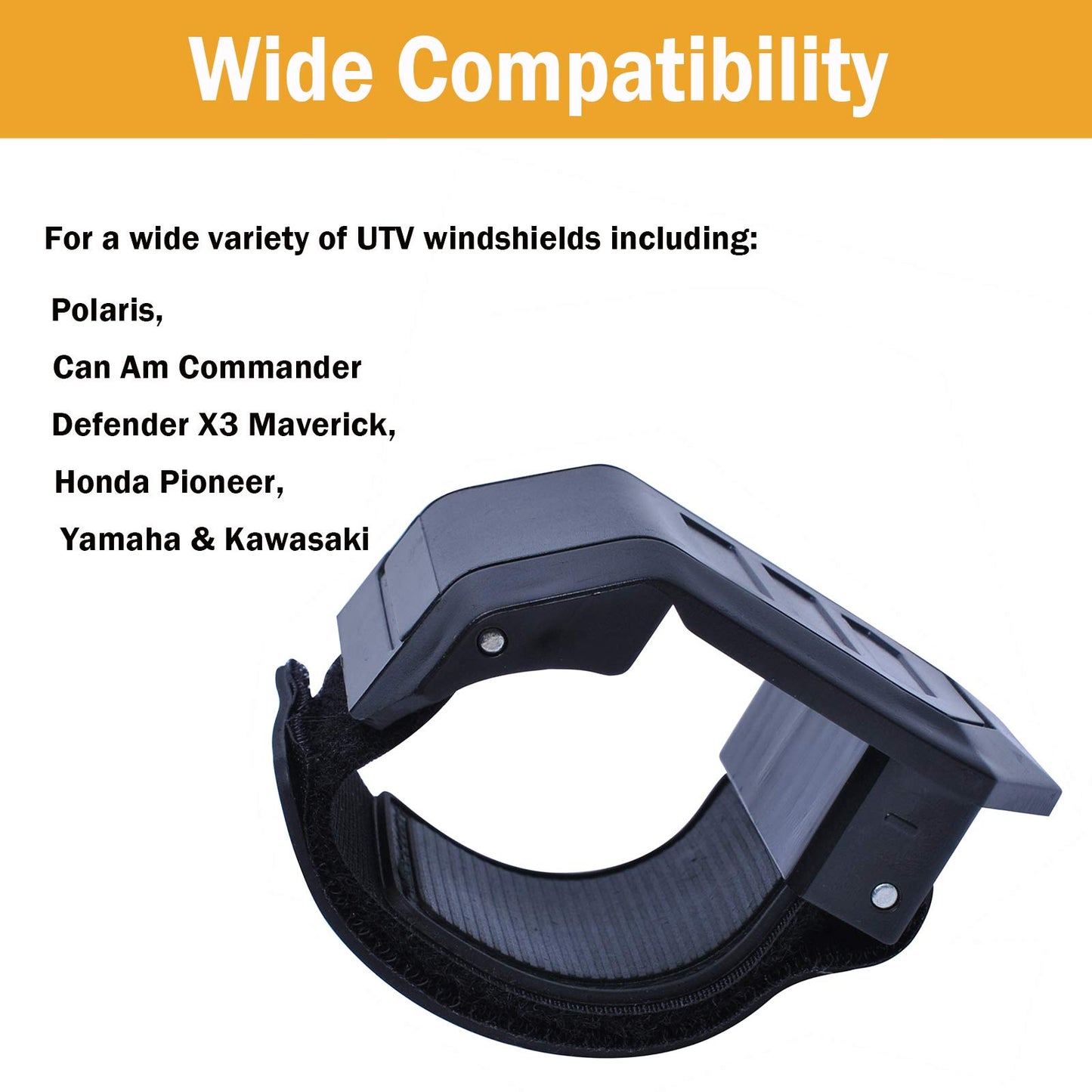 UTV Windshield Clamps kit, Front Windshield Adjustable Mount Clamps Straps Kit Comparible with Polaris Ranger RZR, Can Am Commander Defender X3 Maverick, Pioneer...