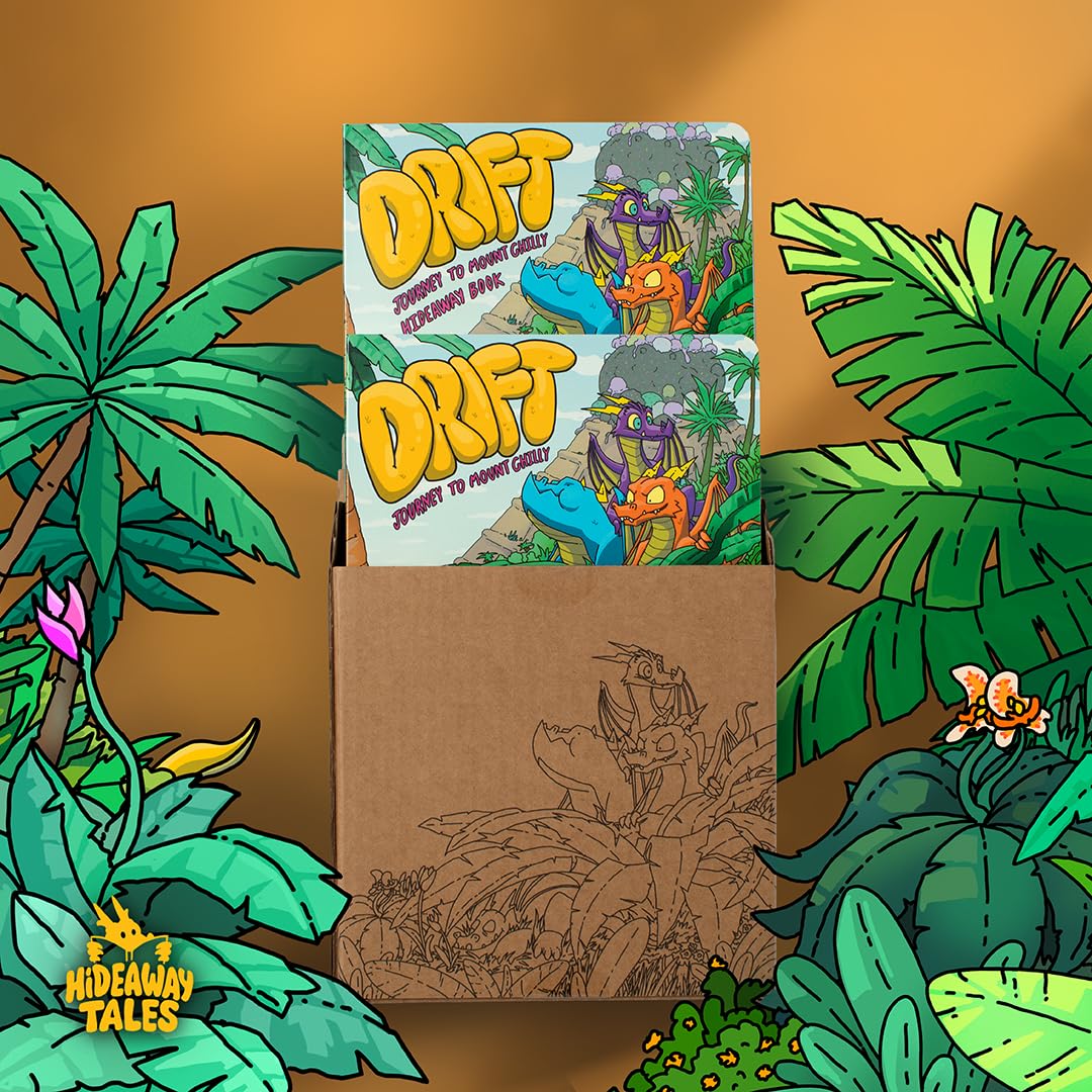 The Drift Hideaway Book Set | One Hidden Phone Compartment Book & One Dragon Childrens Board Book | Baby Shower Gift for Modern Parents