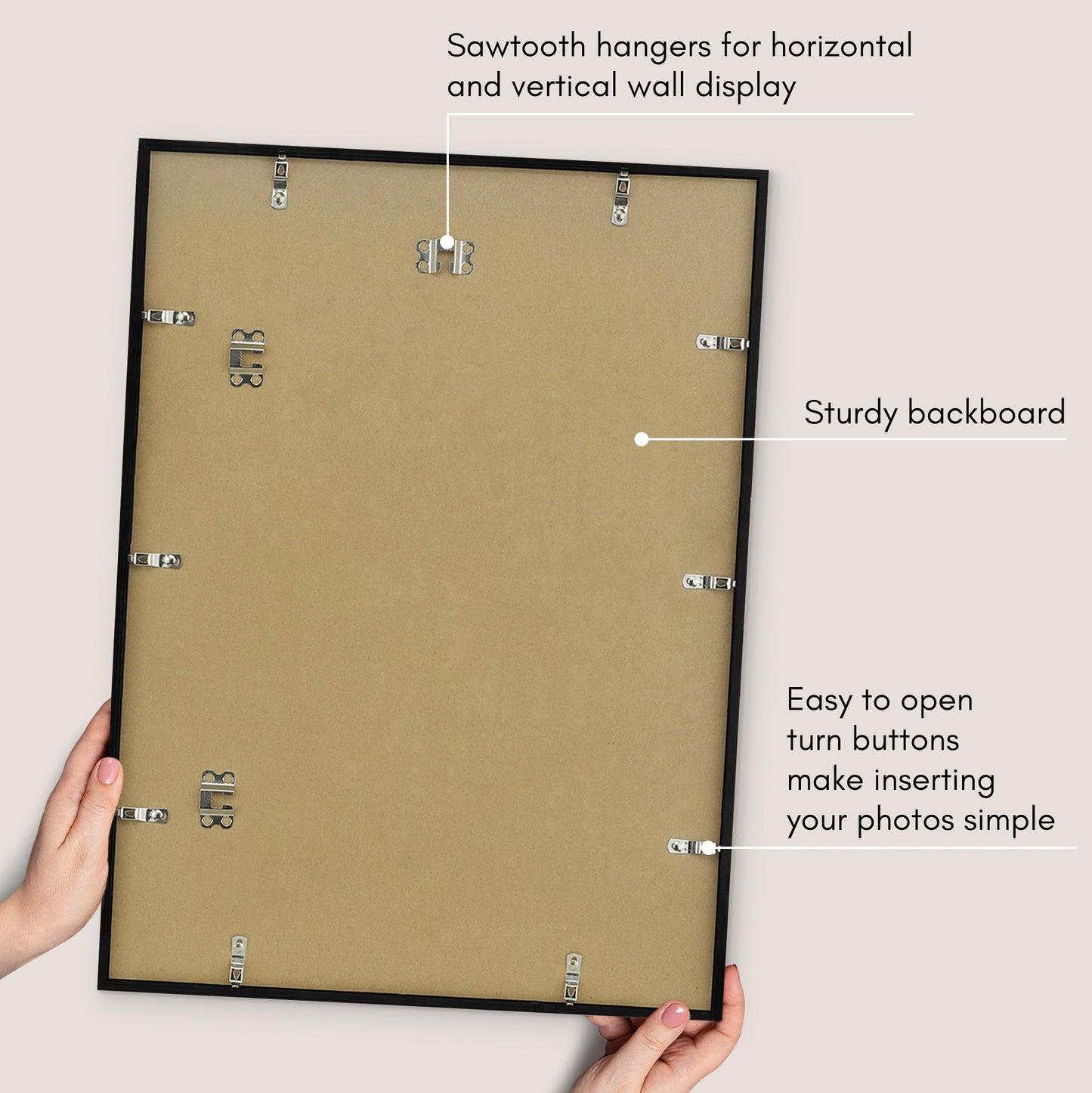 Americanflat 17x24 Picture Frame with Polished Plexiglass - Streamline Collection - Thin Border Picture Frame for Wall Display - Hanging Hardware Included - Black