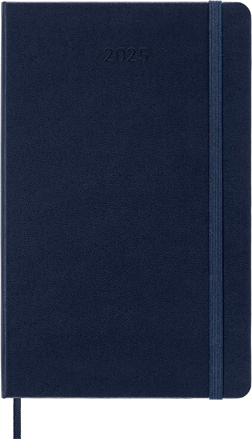 Moleskine Classic 12 Month 2025 Daily Planner, Hard Cover, Large (5" x 8.25"), Sapphire Blue, 400 pages