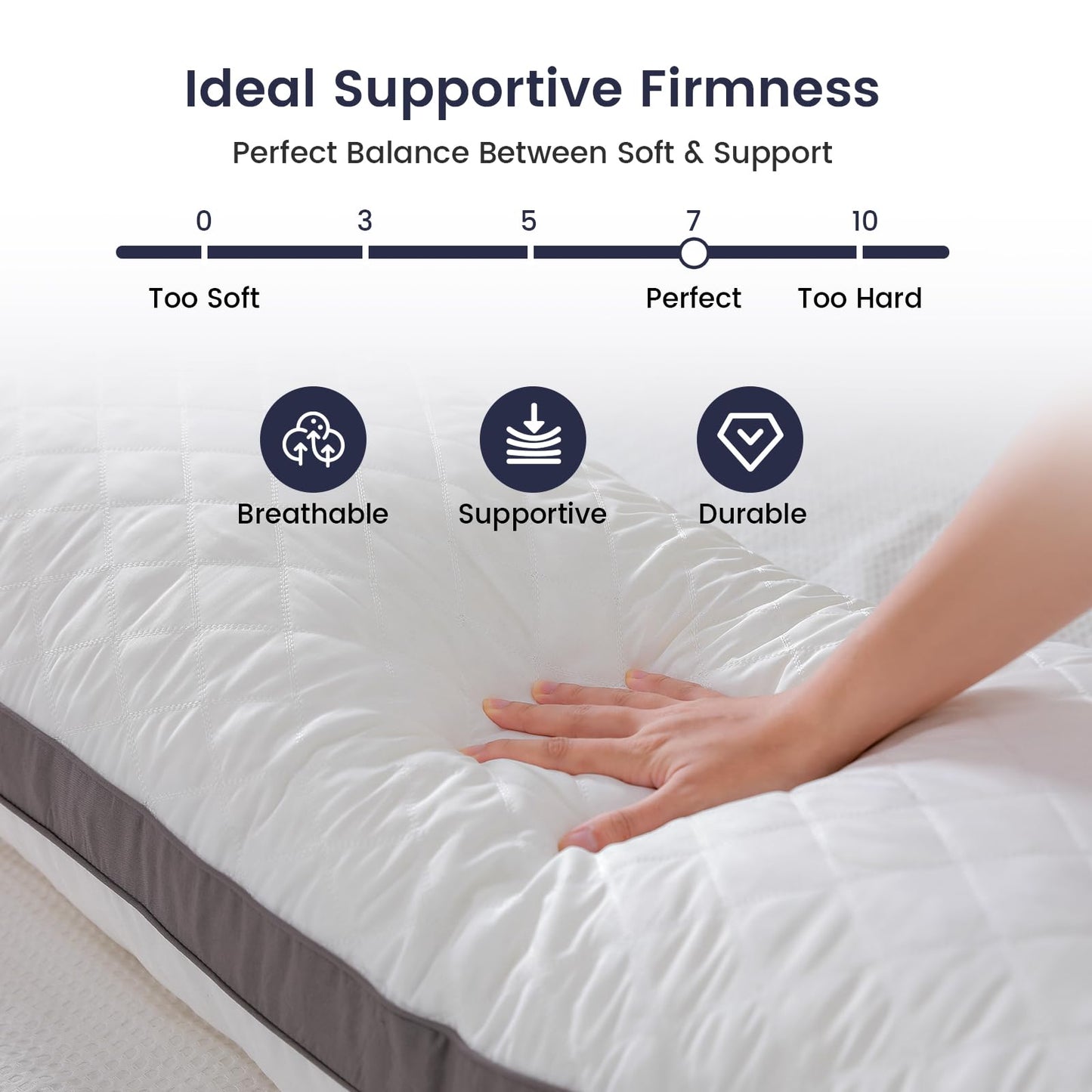 Rainmr Shredded Memory Foam Full Body Pillow, Long Hugging Bed Pillows for Adults, Breathable Extra-Firm Large Pillow for Side Sleep, Big Support Body Pillow for Sleeping (20 x 54 Inches)