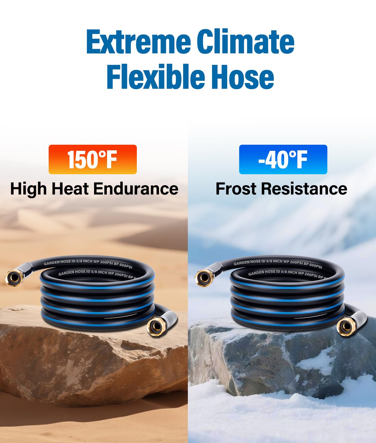 Garden Lead-in Hose 10ft X 5/8" Female to Female, 10 Feet Flexible Leader Water Hose with Swivel Handle, Heavy Duty Small Garden Water Hose for Outdoor Indoor