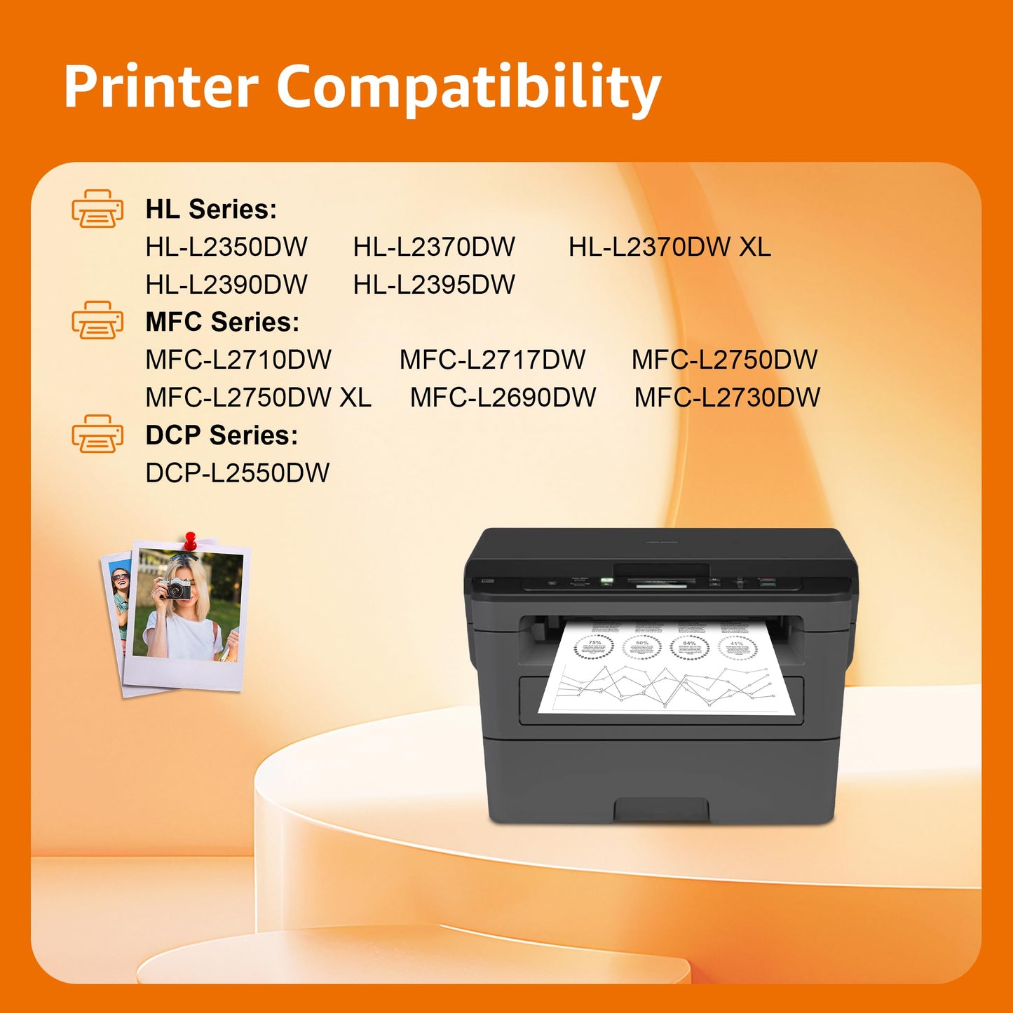 Compatible Toner Cartridge Replacement for Brother TN760 TN-760 TN730 with HL-L2350DW HL-L2370DW MFC-L2750DW DCP-L2550DW Printer (Black 5 Pack)