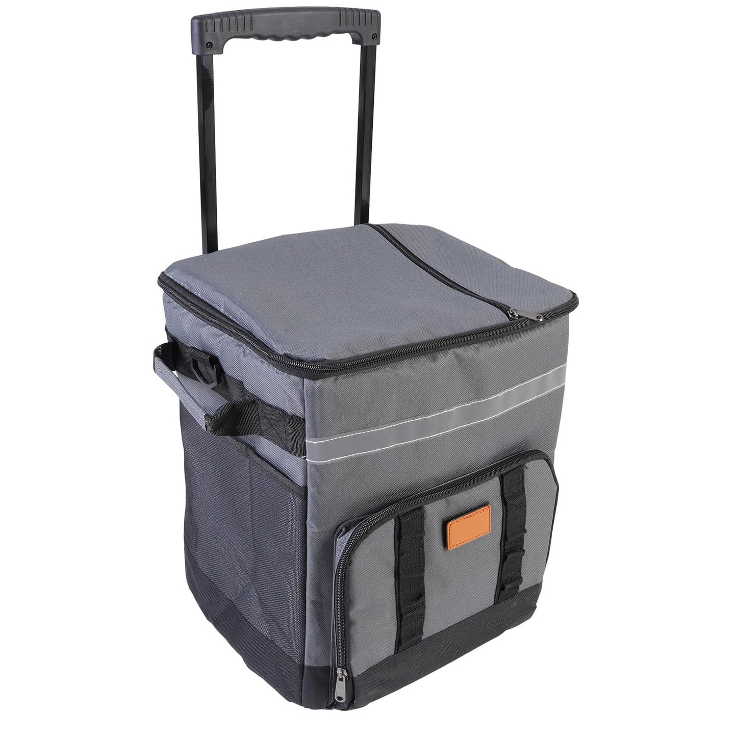 Denash 35L Rolling Cooler, Insulated Lunch Bag Rolling Wheeled Cooler with 3 Layer Insulation, with Wheels and Handle, for Beach Camping Patio Travel Outdoor