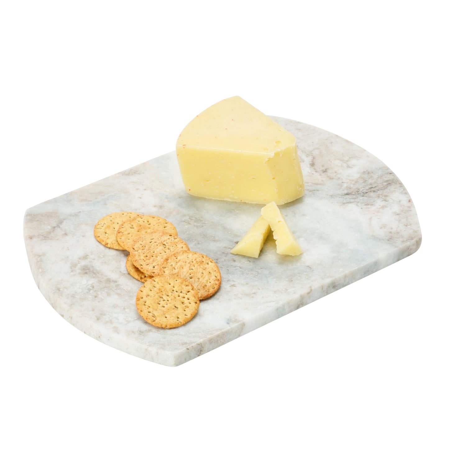 Creative Co-Op Long Marble Cutting Board, Buff, 12" x 8"