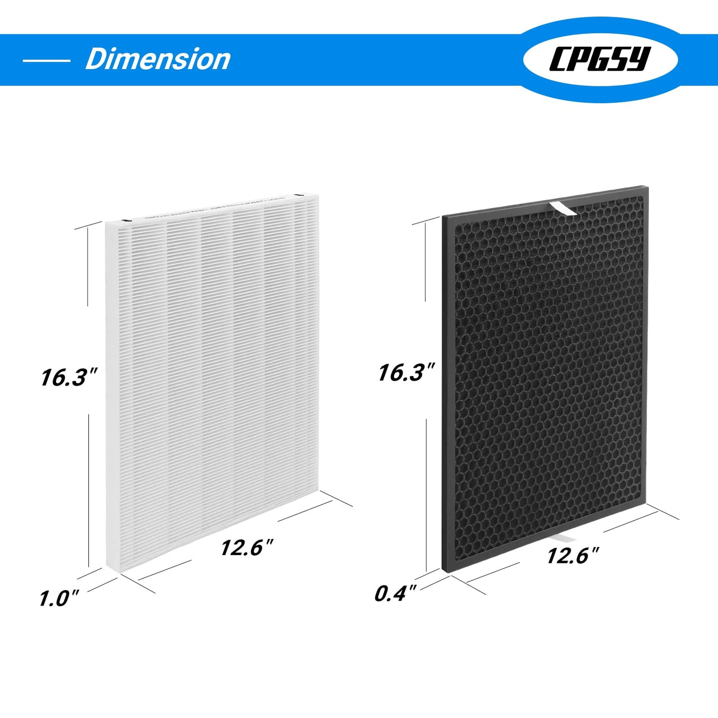 CPGSY 116130 Replacement Air Filter 3 Packs Compatible with Winix 5500-2 , AM80 Purifier, 3 H13 HEPA Filters or plus 3 Activated Carbon Filters, Part #116130 (White, 3HEPA+3ACTIVATED CARBON)