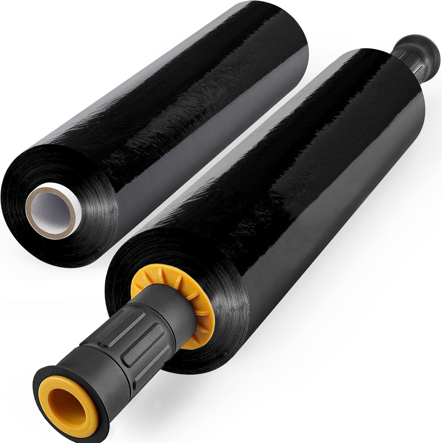 2 Rolls Black Stretch Wrap 15"x1000 Feet Stretch Film Shrink Wrap Packing Moving Suppliers for Shipping Moving Suppliers Packing Pallet Wrapping Surface Protection 60 Gauge