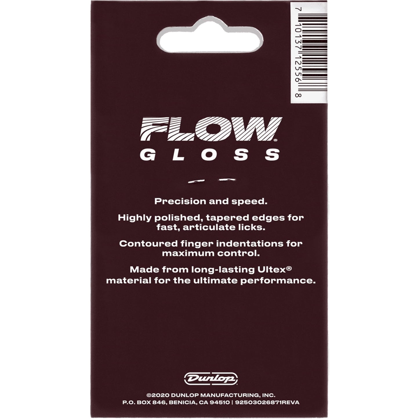 Jim Dunlop Flow Gloss 2.0mm Guitar Pick - 12 Pack (550R200), Brown