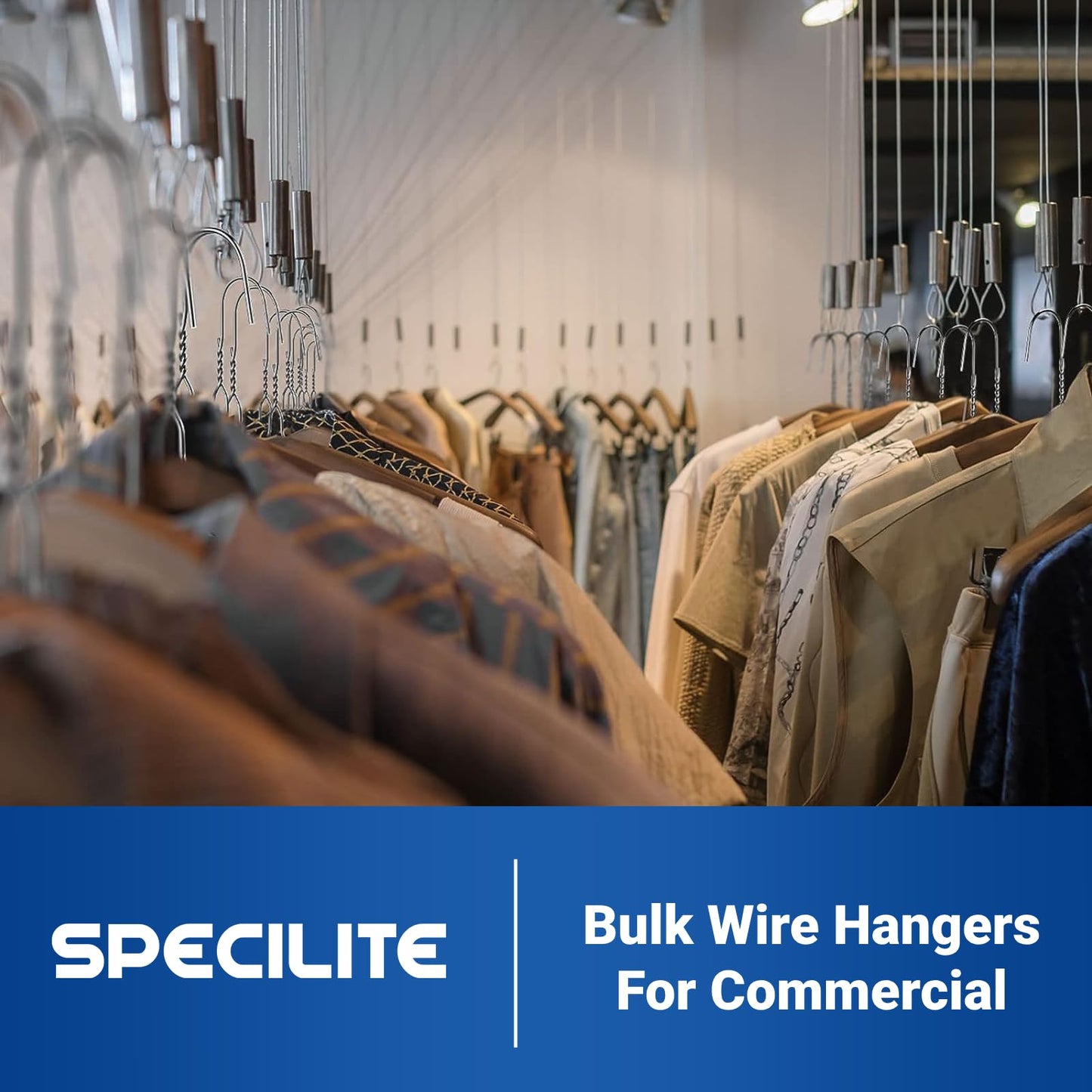 SPECILITE Metal Wire Hangers 100 Pack, Bulk for Commercial and Home, 16 Inch 12 Gauge Ultra Thin for Standard Size Clothes, Coats, Suits, Shirts-Silver