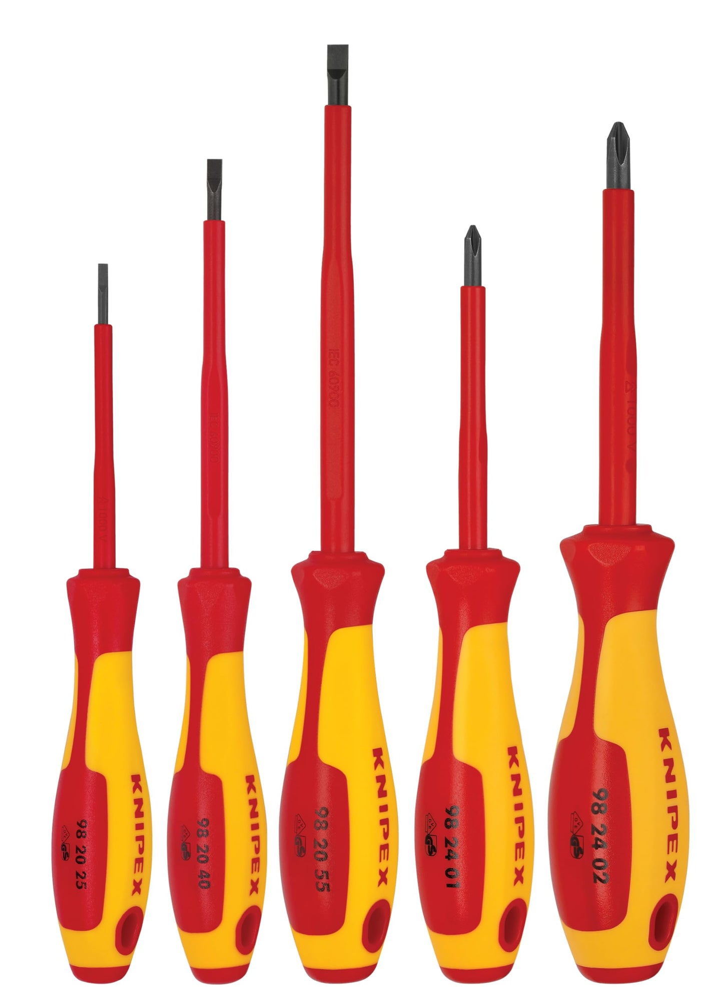 5 Pc Screwdriver Set, 1000V Insulated