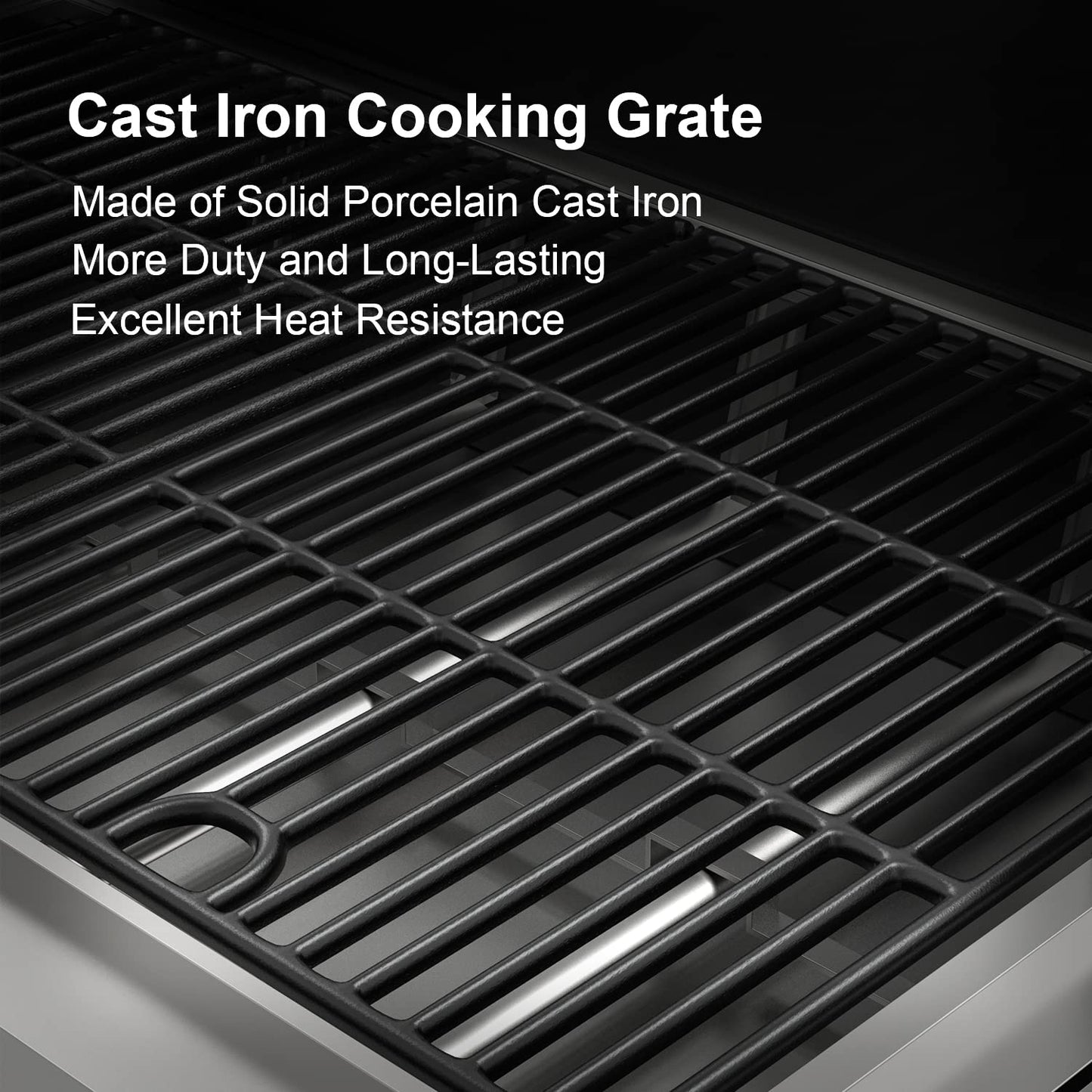 17" Cast Iron Grill Grates Replacement for Nexgrill 4 Burner 720-0830H Grill Replacement Parts, 5 Burner 720-0888N, 720-0888, 720-0697, Master Forge 1010037, Kenmore 122.16119 415.16107110, 2-Pack