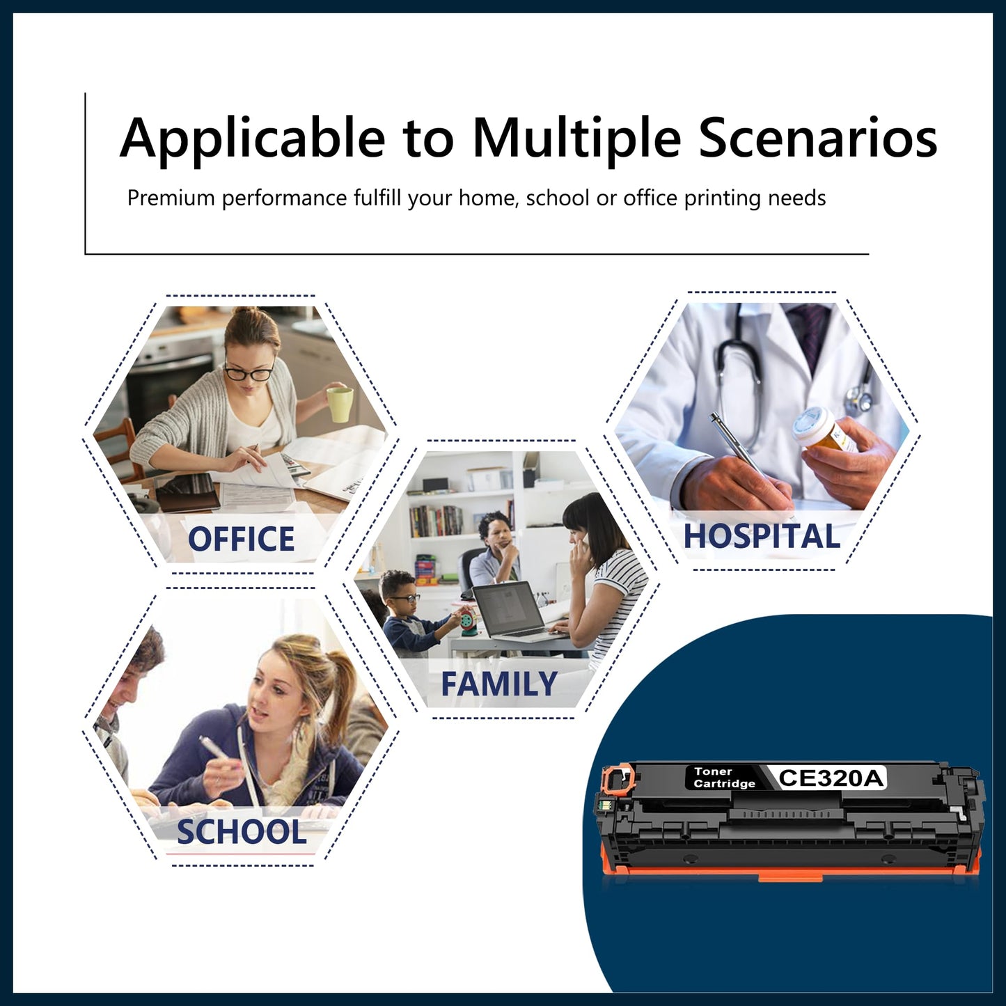 128A Cartouches d'encre 4-Pack Haute Performance (Noir, Cyan, Magenta, Jaune), Compatible avec Imprimantes HP Color Laserjet CP1500 & CM1400 Series | Pour CP1525nw/CM1415fnw & Éco-Certifié