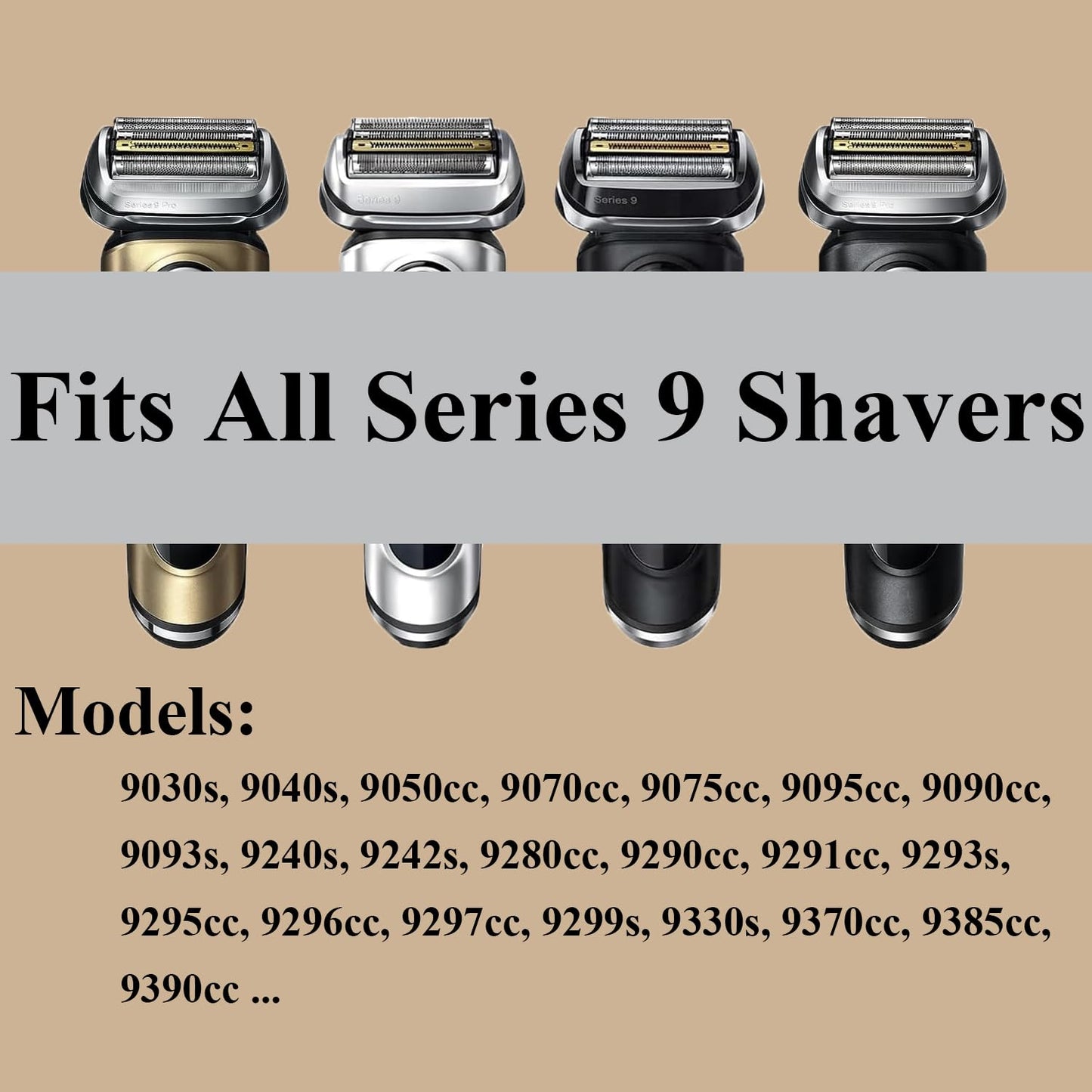 92B for Braun Series 9 Electric Shaver Head, Wet and Dry Replacement Shaving Blades Compatible with S9 Foil and Cutter Razor, Perfectly Fit 9290cc, 9291cc, 9385cc, 9330s, 9293s, 9296cc ...
