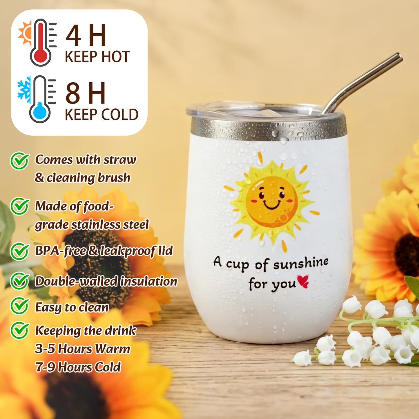 ElatedMore Sunflower Gift Basket for Women,14-Piece Self Care Gift Set, Mothers Day Gift Basket for Mom, Birthday Get Well Thank You Sunshine Care Package for Women Sister Wife Friend（Yellow）