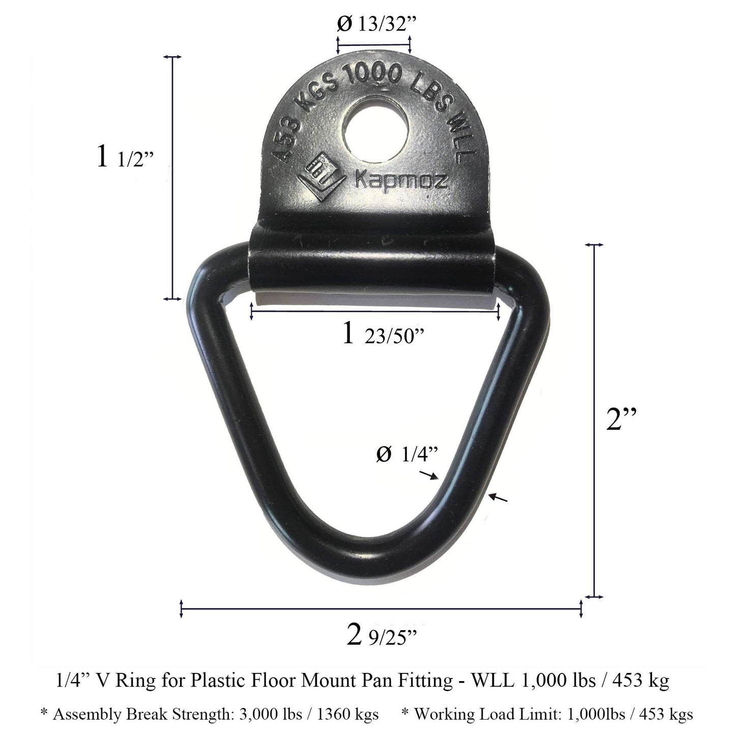 Heavy Duty Truck Bed Tie Down Anchors Rings Trailers Hook Cargo Bolt on V Ring Pickups Rail Accessories (10 Pack 10000 LBS)